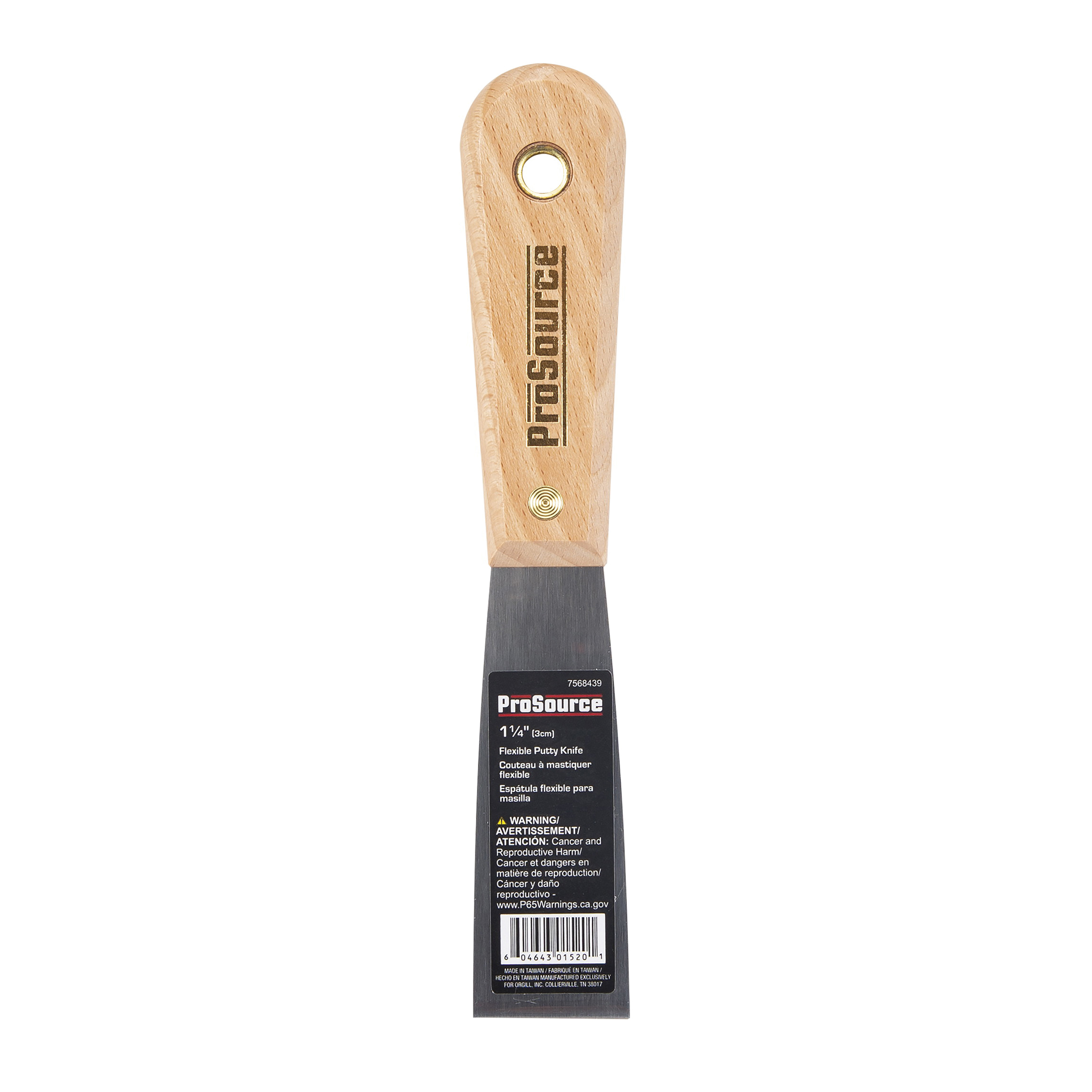 01520R Putty Knife with Rivet, 1-1/4 in W HCS Blade