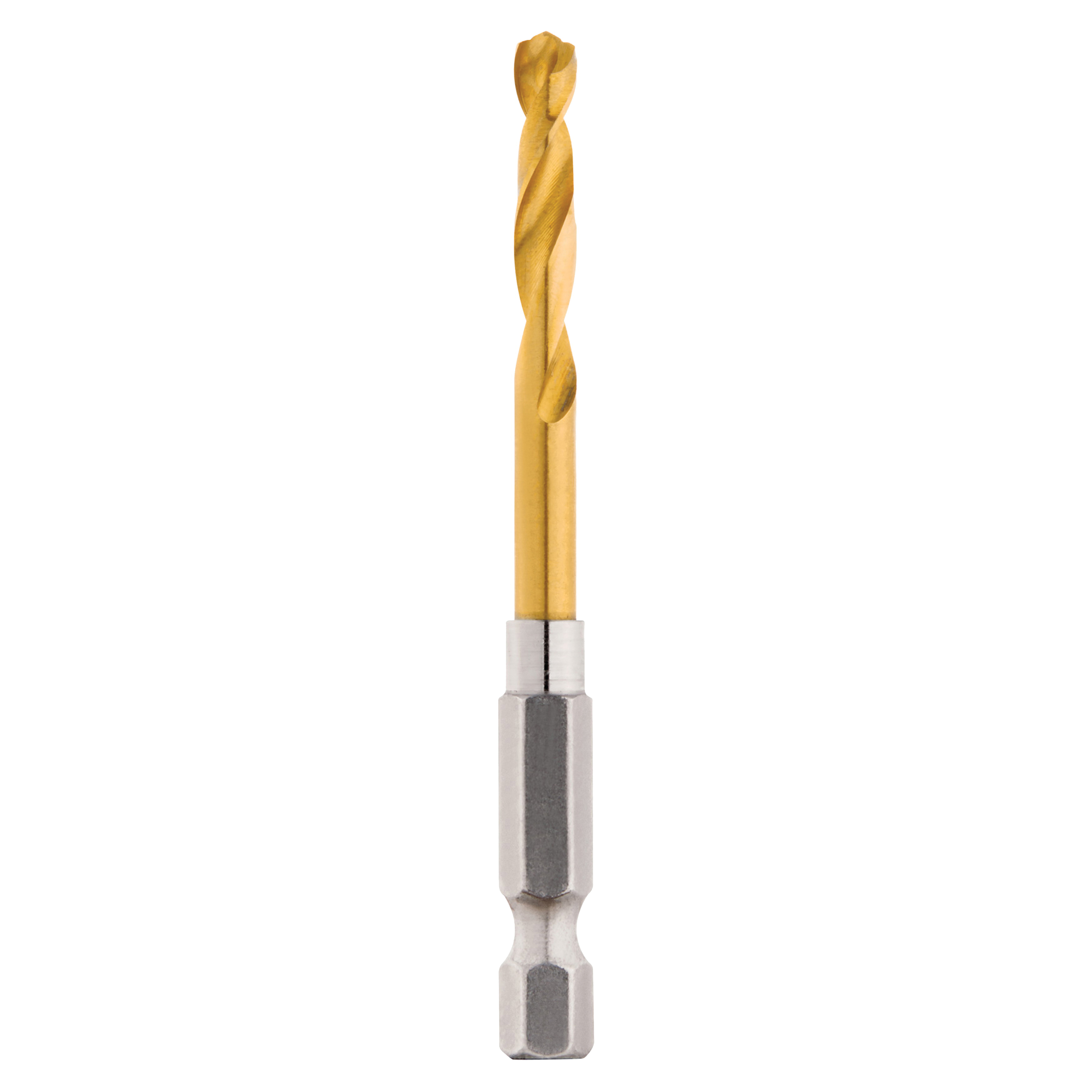 SHOCKWAVE 48-89-4609 Impact Drill Bit, 3/16 in Dia, 3 in OAL, Twist Flute, 1/4 in Dia Shank, Hex Shank