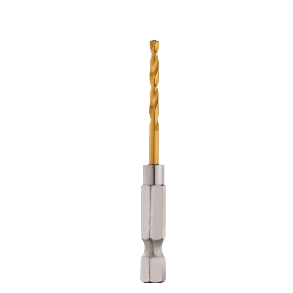 SHOCKWAVE 48-89-4604 Impact Drill Bit, 7/64 in Dia, 2.52 in OAL, Twist Flute, 1/4 in Dia Shank, Hex Shank