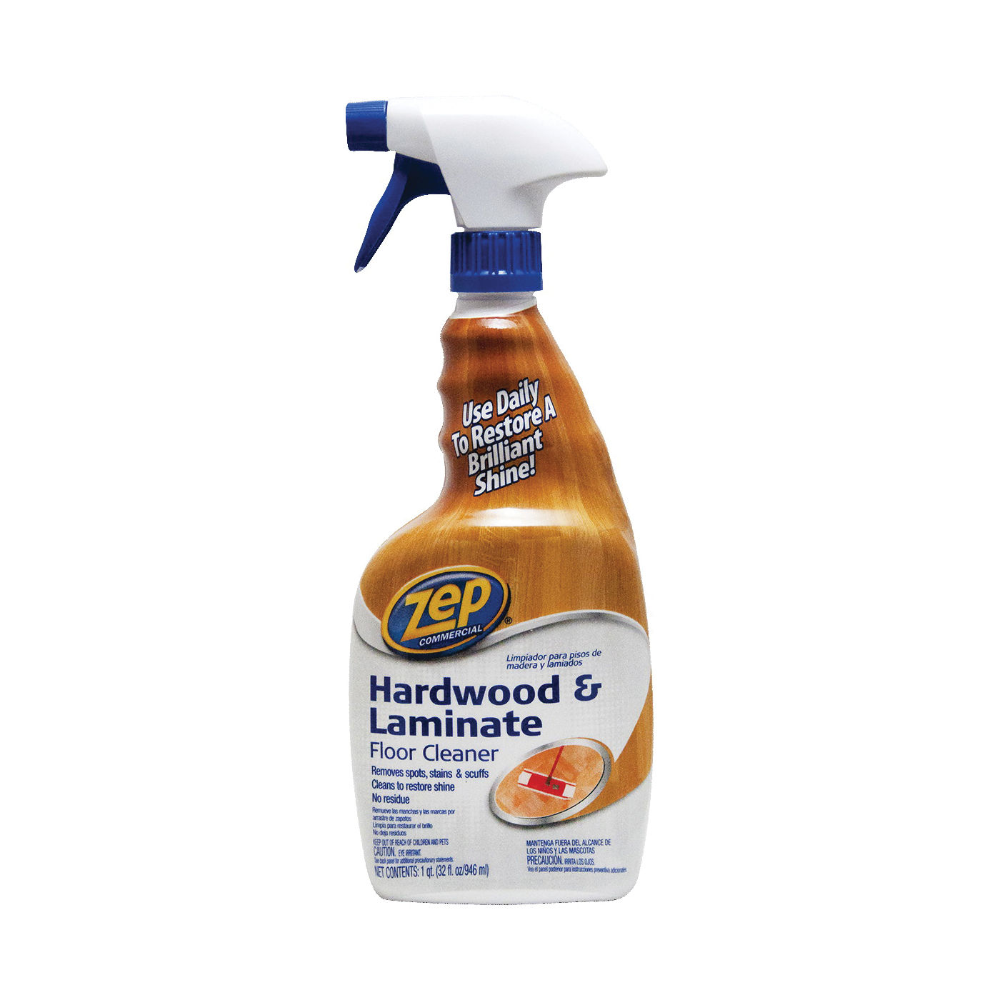 ZUHLF32 Floor Cleaner, 32 oz Bottle, Liquid, Pleasant Lemon, Clear