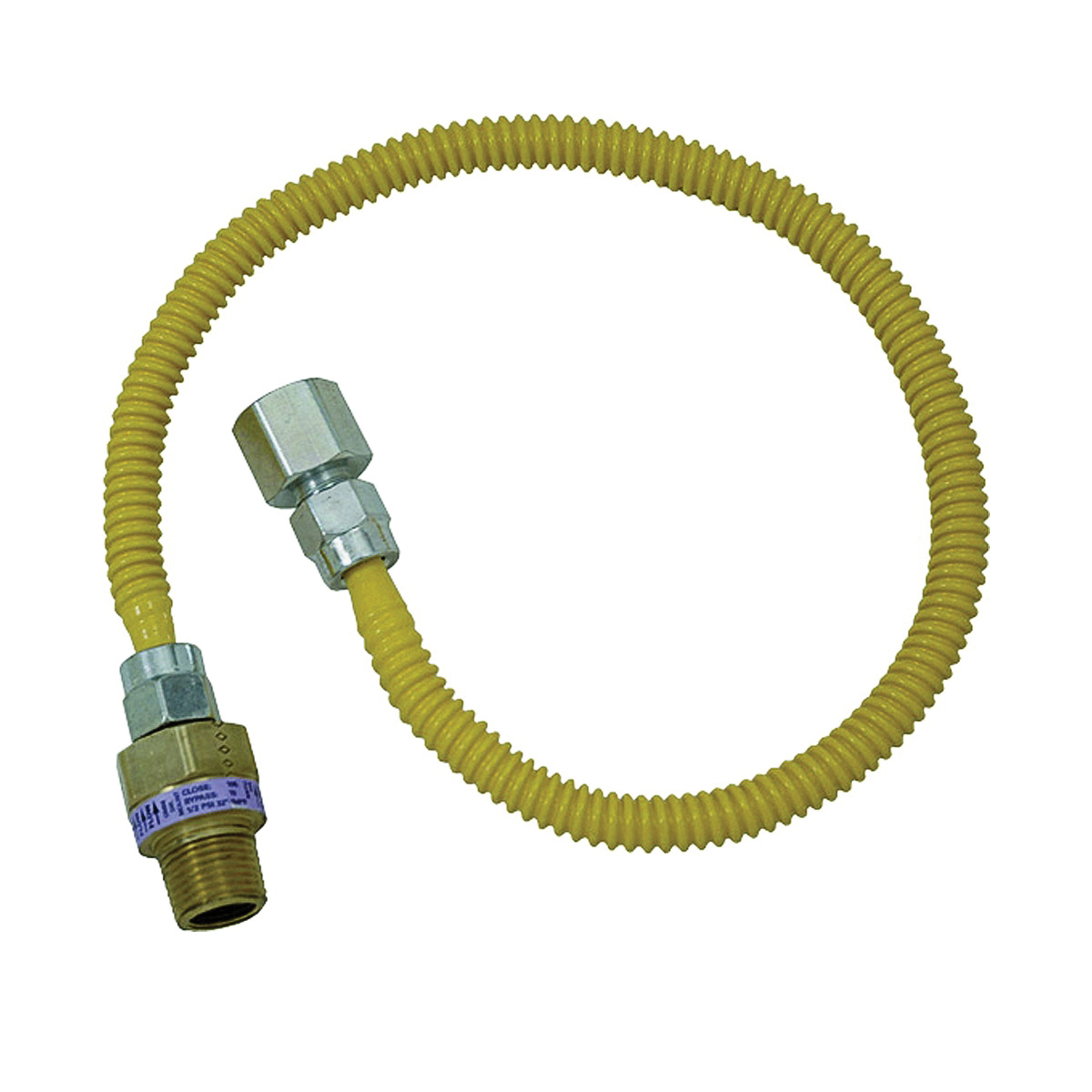 ProCoat Series CSSL54-24 Gas Connector, 1/2 in, MIP x FIP, Stainless Steel, Polymer-Coated, 24 in L