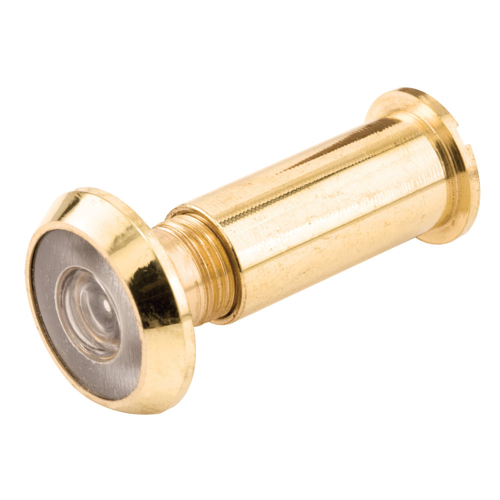 U 9891 Door Viewer, 200 deg Viewing, 1-3/8 to 2-1/8 in Thick Door, Brass/Glass, Polished Brass