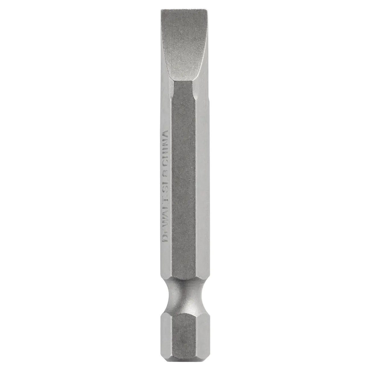 DW2016 Power Screwdriver Bit, #8 Drive, Slotted Drive, 1/4 in Shank, Hex Shank, 2 in L, Steel