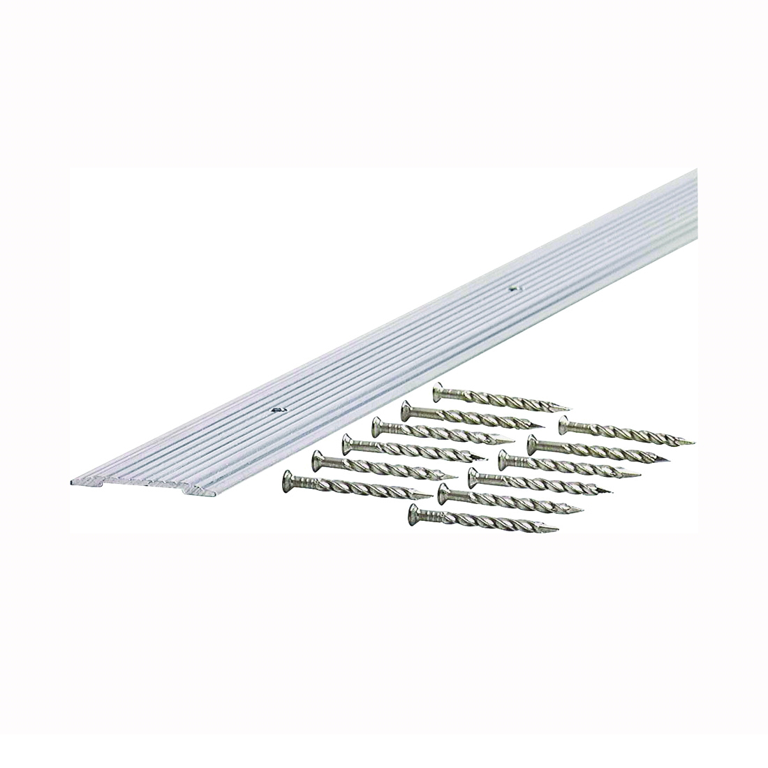 78014 Seam Binder, 36 in L, 1-1/4 in W, Fluted Surface, Hardwood, Mill/Silver