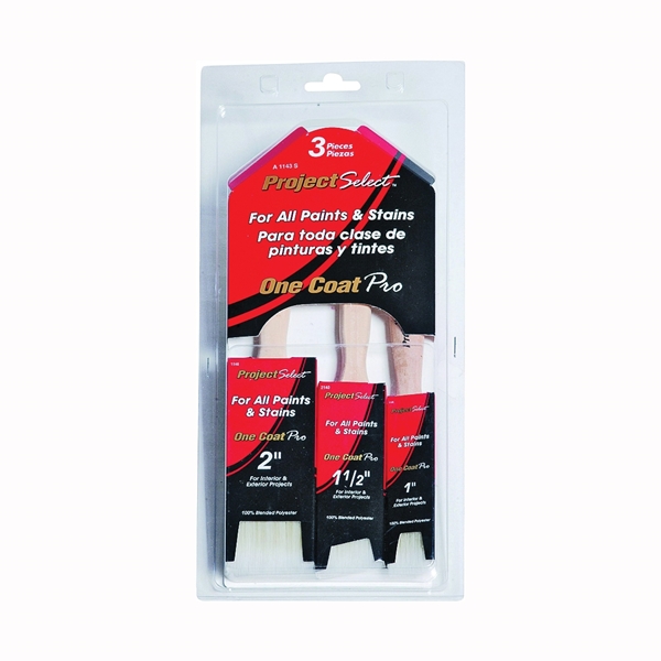 A1143S Chiseled Trim Paint Brush Set, 3-Brush