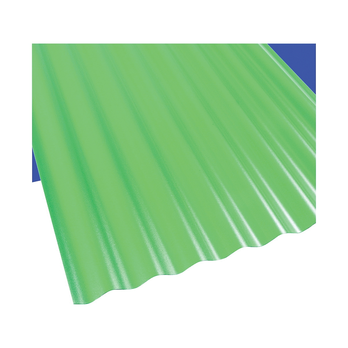 108977 Corrugated Roofing Panel, 12 ft L, 26 in W, 0.063 in Thick Material, Polycarbonate, Green, Matte