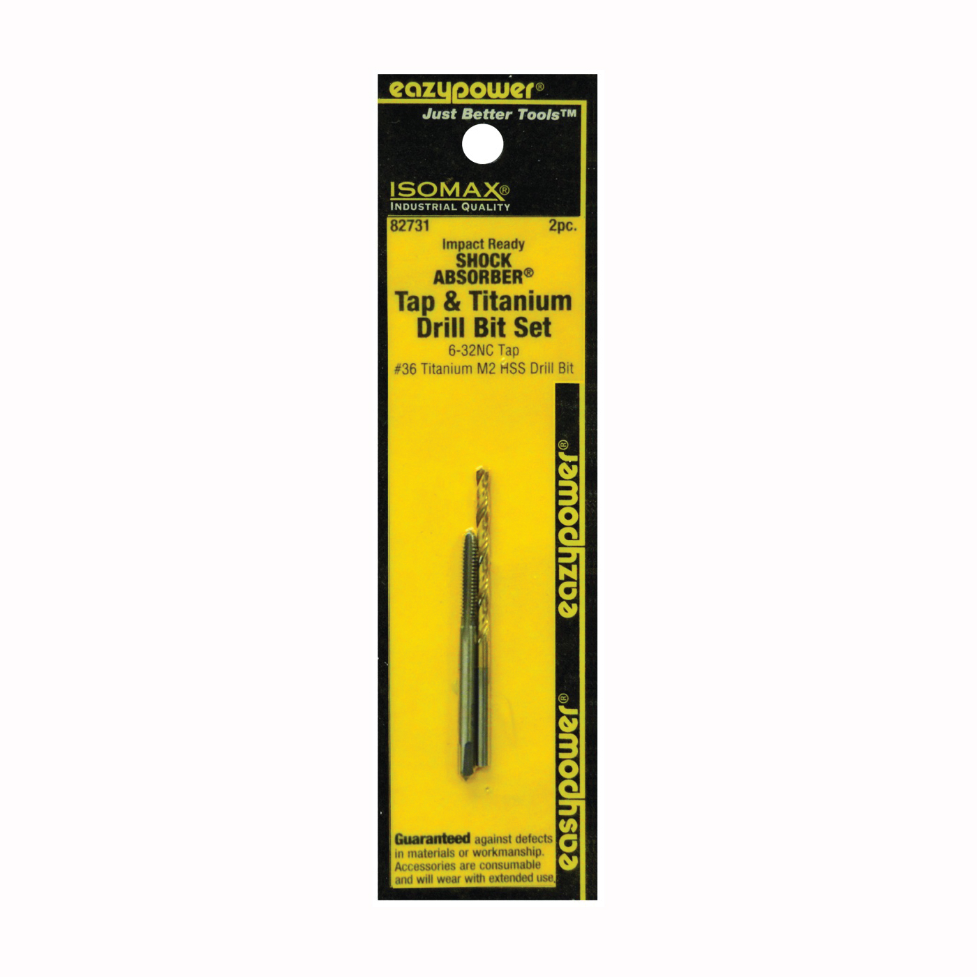 SHOCK ABSORBER Series 82731 Tap and Drill Set, #6-32 Thread, UNC Thread, Straight Flute, HSS