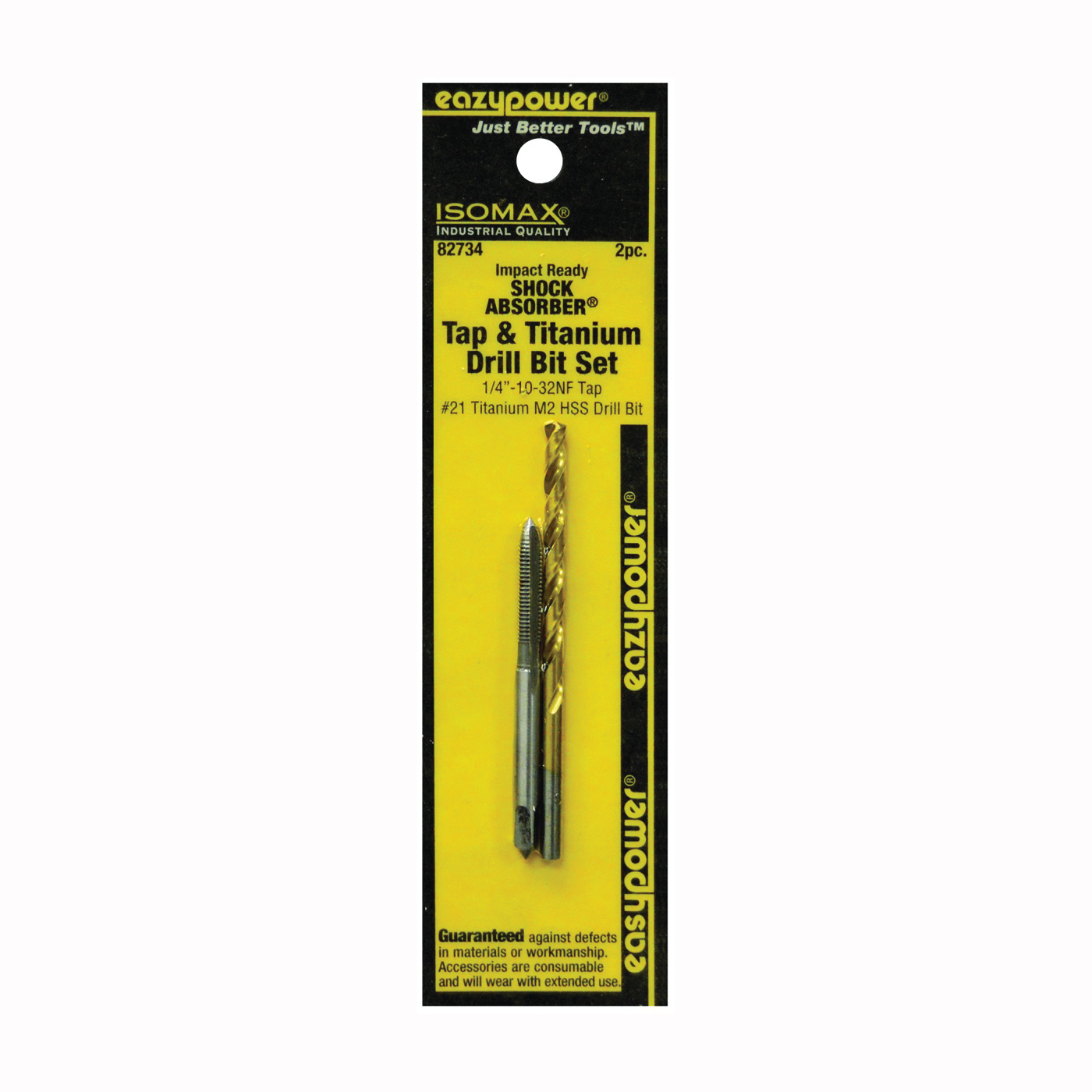 SHOCK ABSORBER Series 82734 Tap and Drill Set, #10-32 Thread, UNF Thread, Straight Flute, HSS