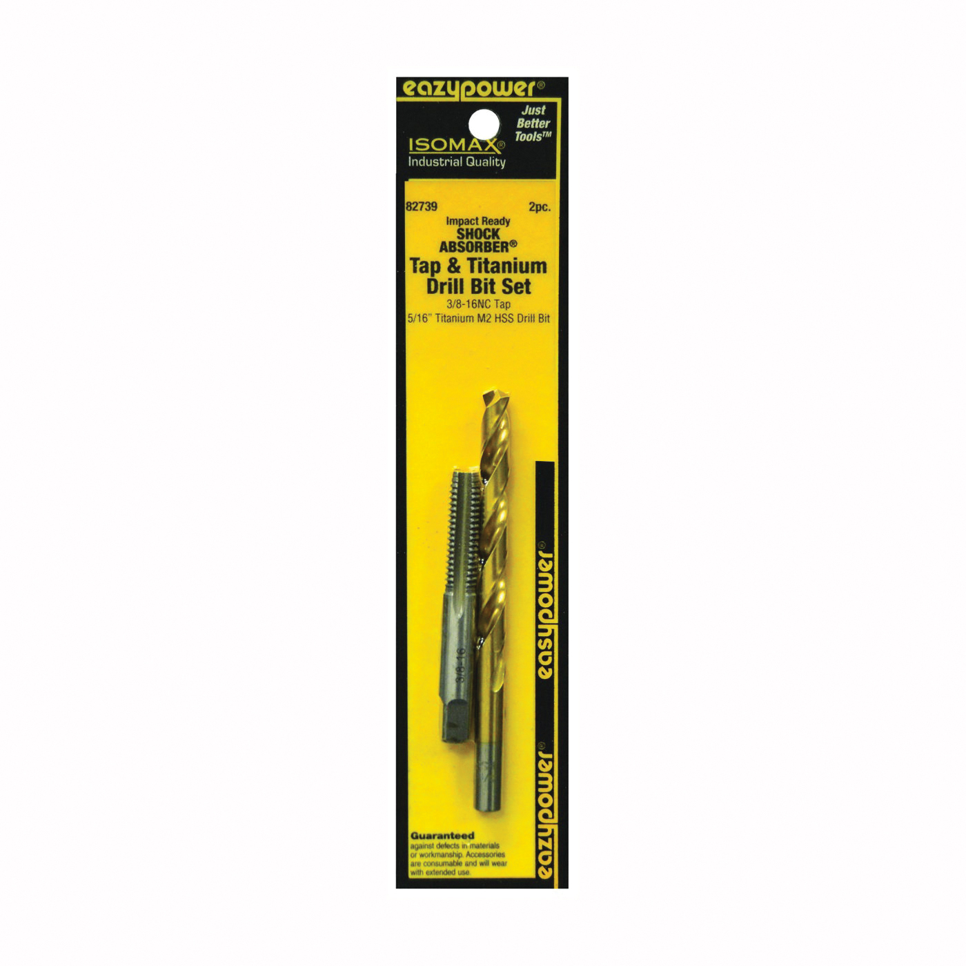 SHOCK ABSORBER Series 82739 Tap and Drill Set, 3/8-16 Thread, UNC Thread, Straight Flute, HSS