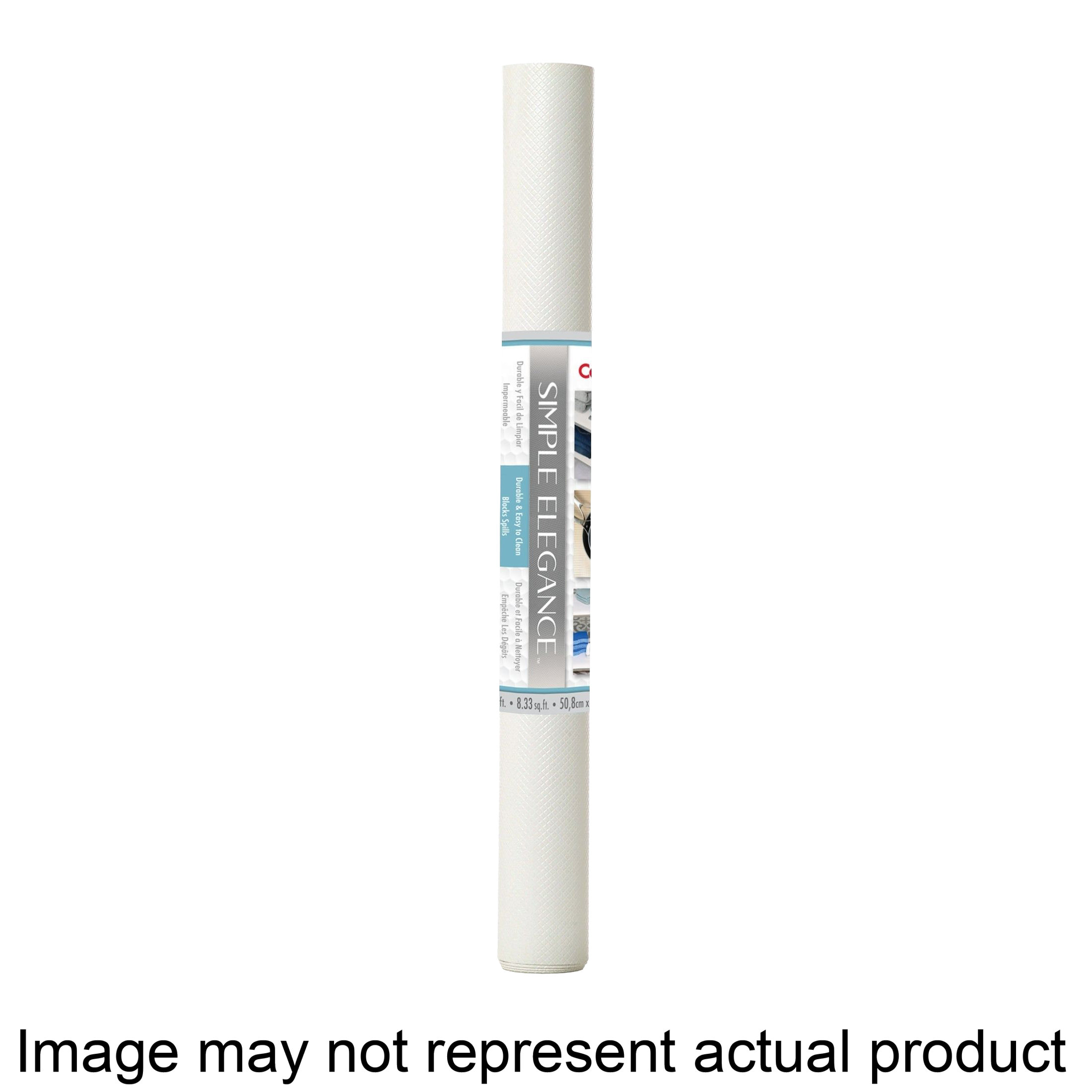 Simple Elegance 05F-C5T21-06 Shelf Liner, 5 ft L, 20 in W, Vinyl, White
