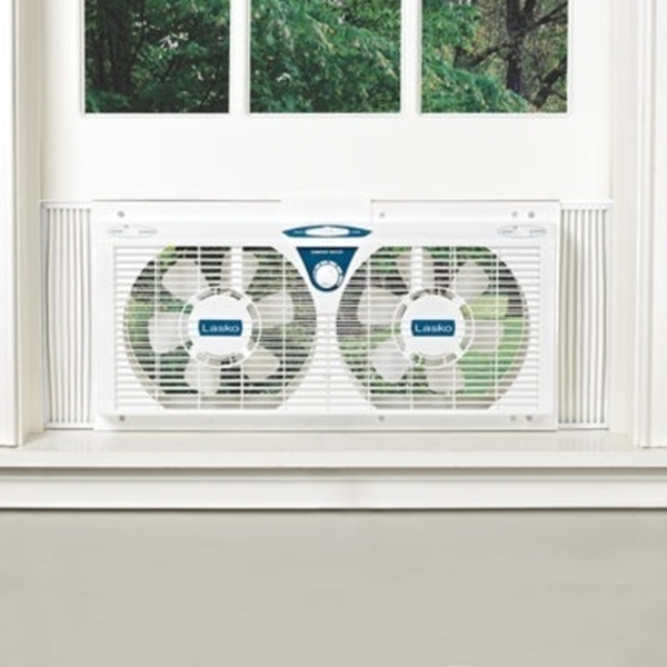 Lasko 2138 Electrically Reversible Twin Window Fan, 120 V, 8 in Dia Blade, 6-Blade, 2-Speed, 545 cfm Air, White - 3