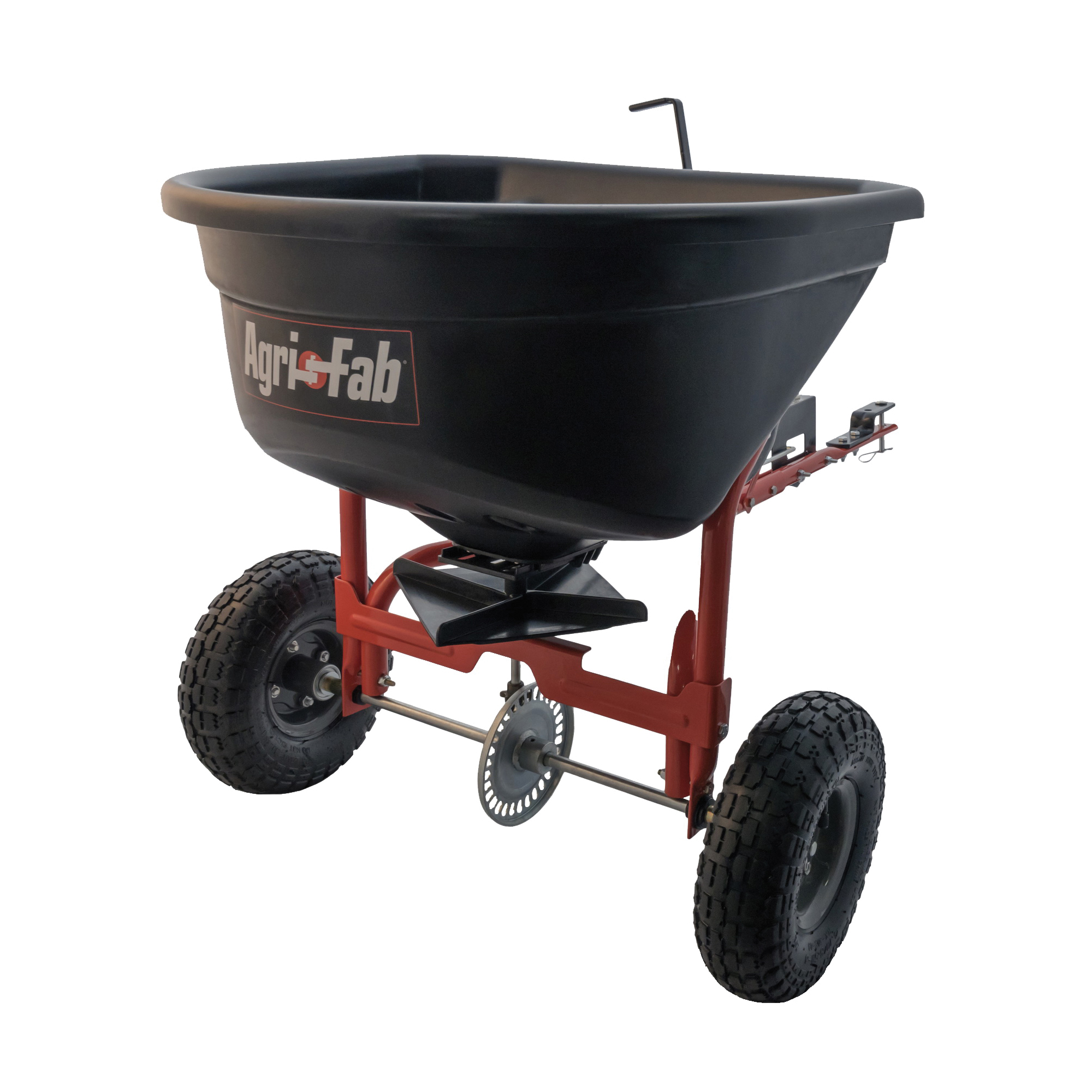 45-0527 Tow Spreader, 17,500 sq-ft Coverage Area, 110 lb Hopper, Poly Hopper, Pneumatic Wheel