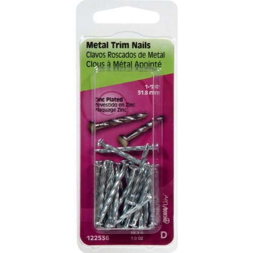 Hillman 1-1/4 in. Trim Zinc-Plated Steel Nail Flat Head Hillman 1-1/4 in. Trim Zinc-Plated Steel Nail Flat Head