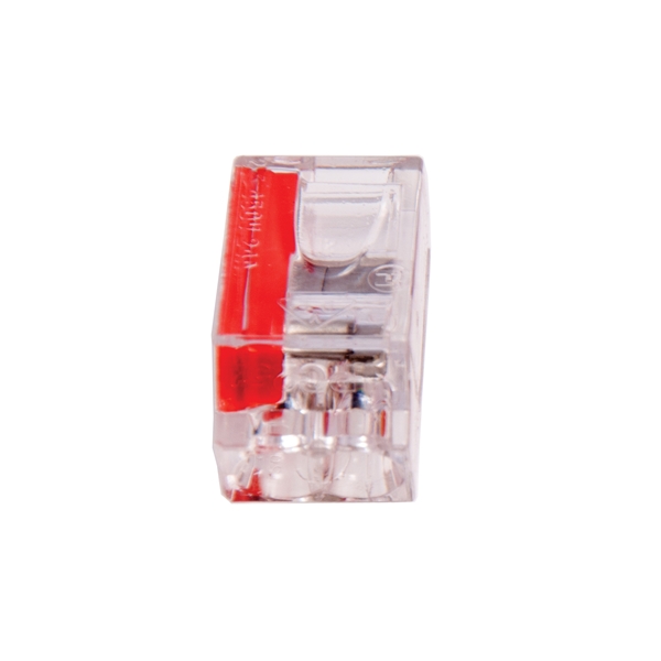 PushGard 19-PC2 Wire Connector, 22 to 12 AWG Wire, Copper Contact, Clear/Red, 10/CD