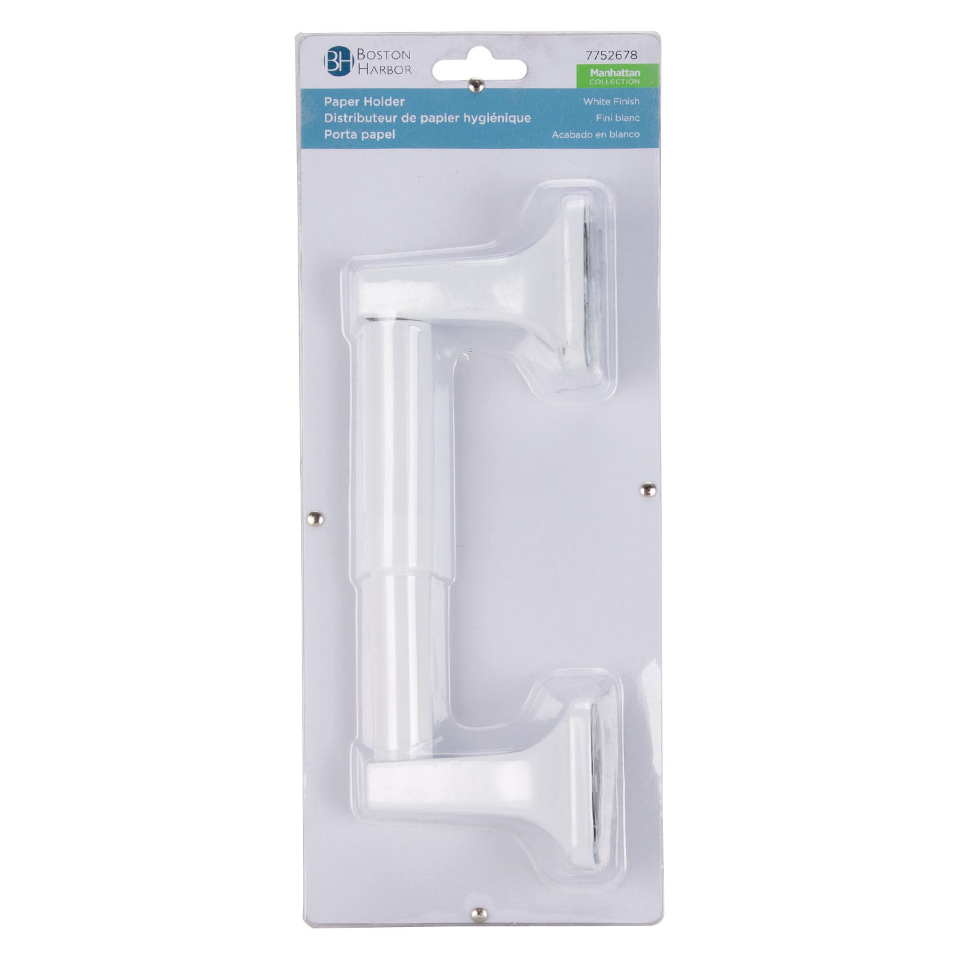 L3656-51-07-3L Paper Holder, Plastic/Zinc, White, Wall