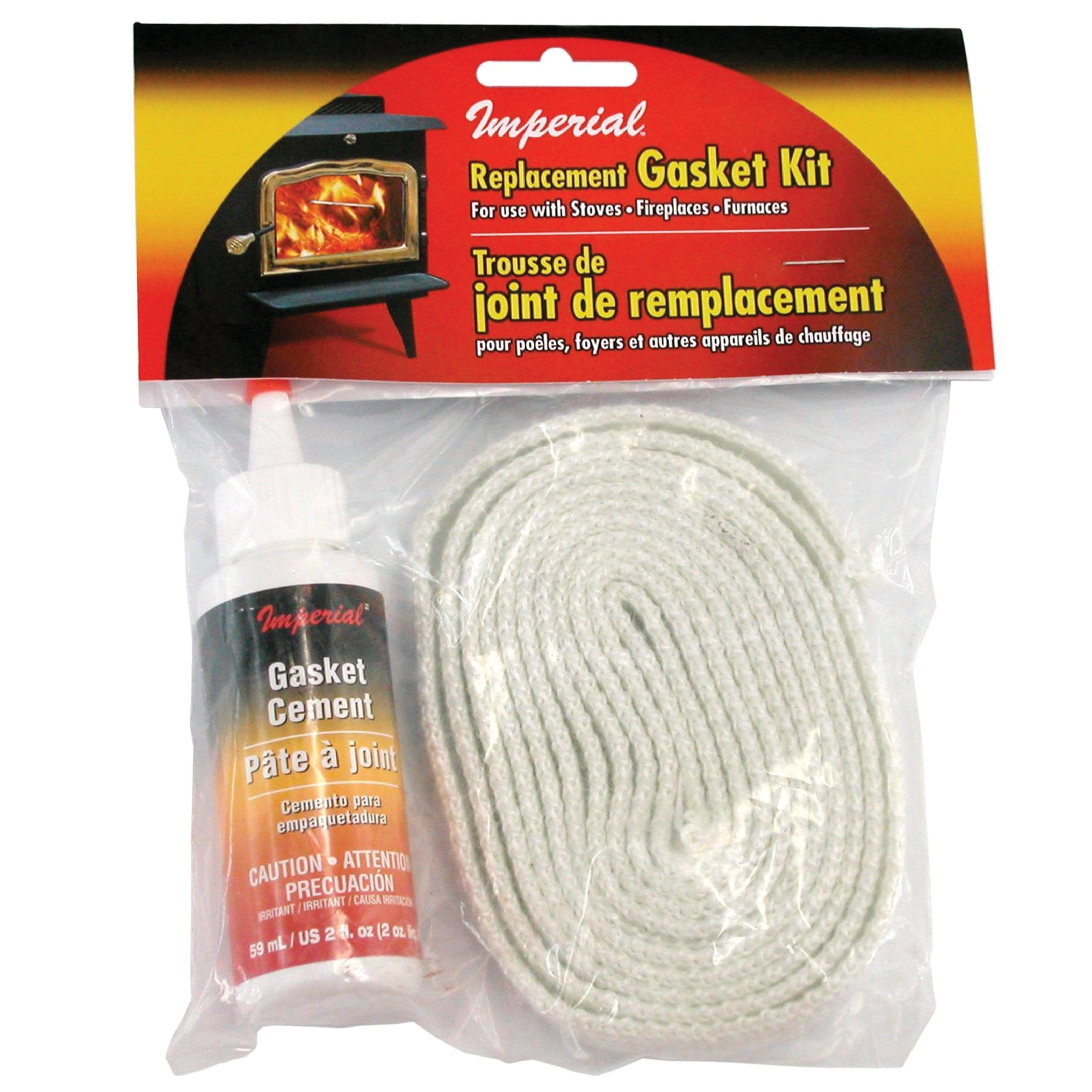 GA0011 Gasket Tape Kit, 7 ft L, 3/4 in W, Fiberglass, 59 mL Pack