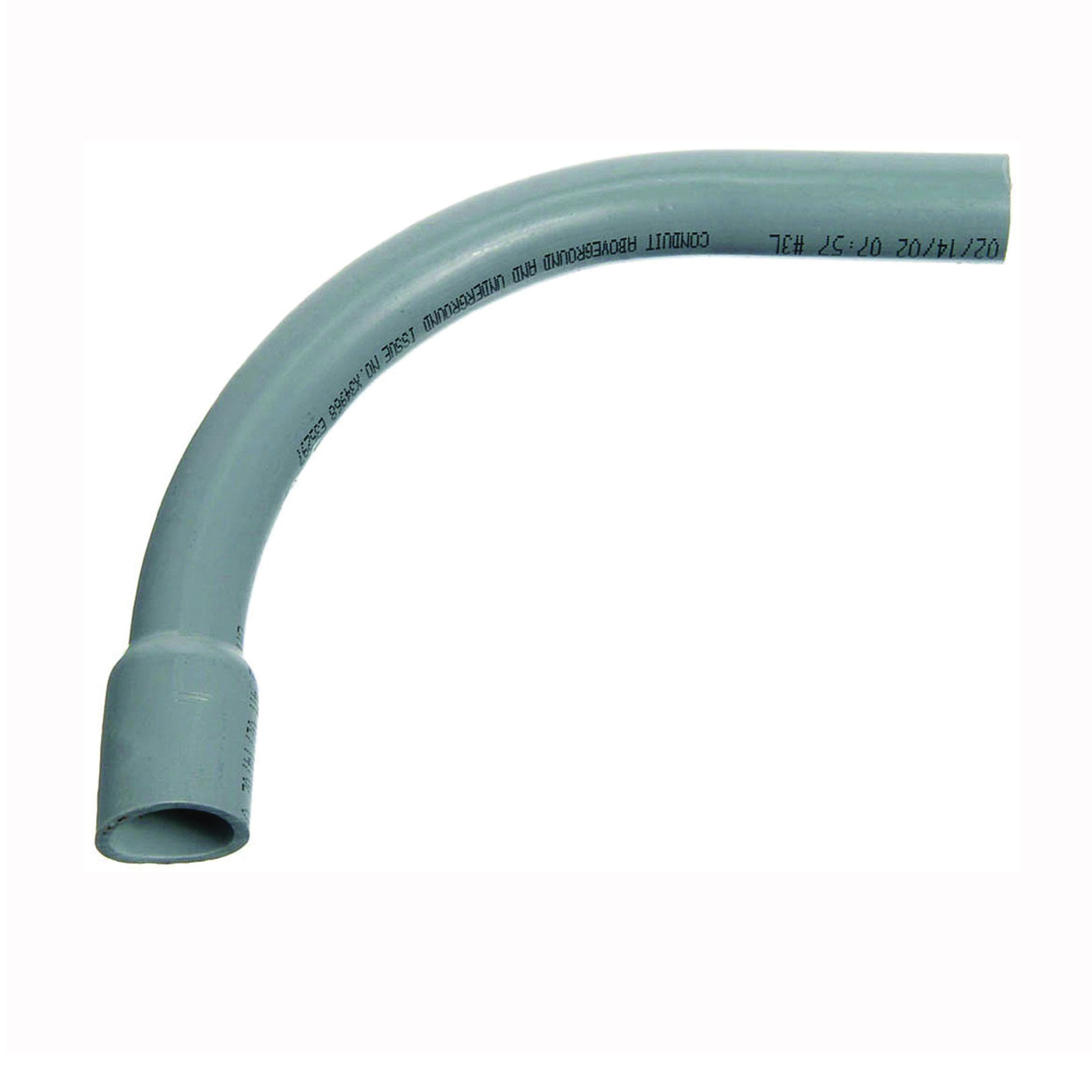 UA9AGB-CTN Elbow, 1-1/4 in Trade Size, 90 deg Angle, SCH 80 Schedule Rating, PVC, Bell End, Gray