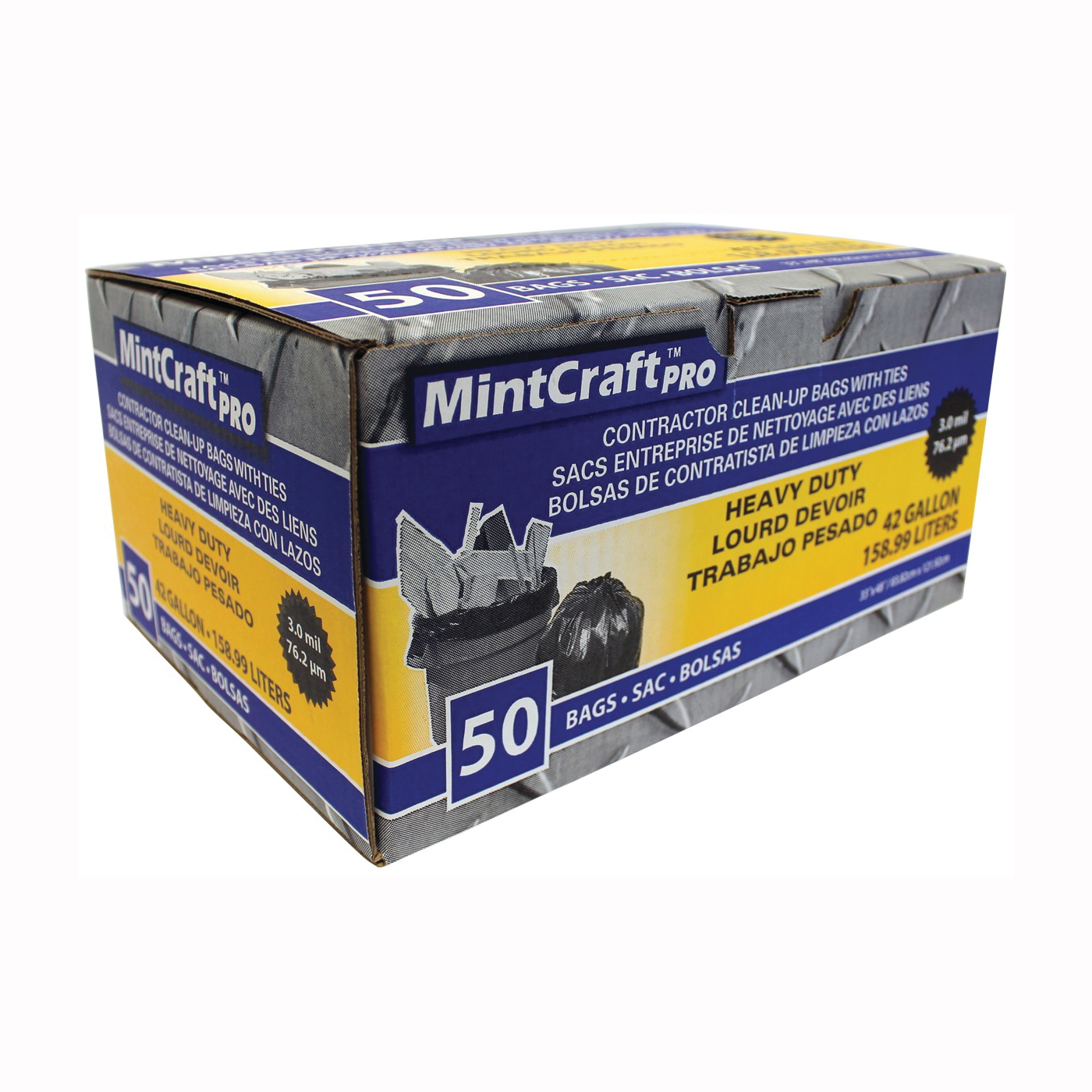 FG-03812-08A Contractor Bag, 42 gal, Black