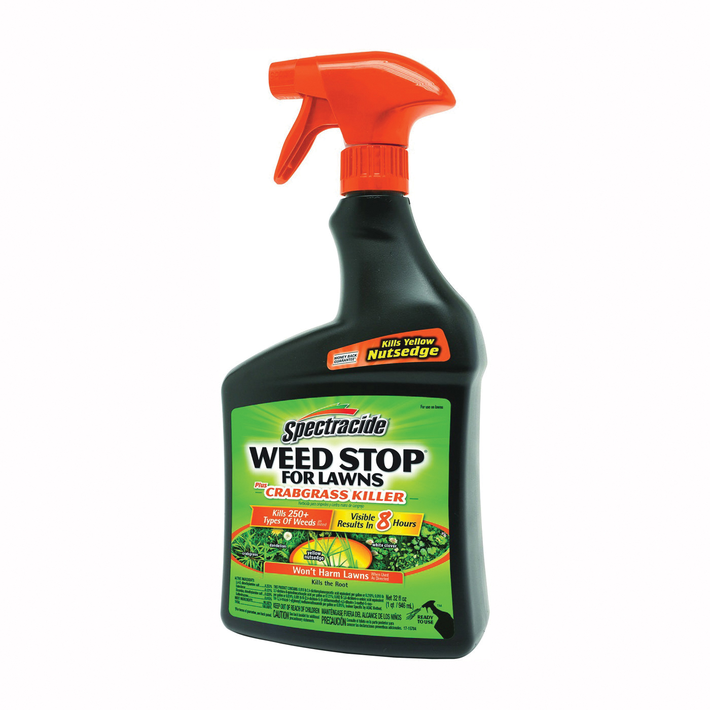 HG-96436 Weed and Crabgrass Killer, Liquid, Brown, 32 oz Bottle