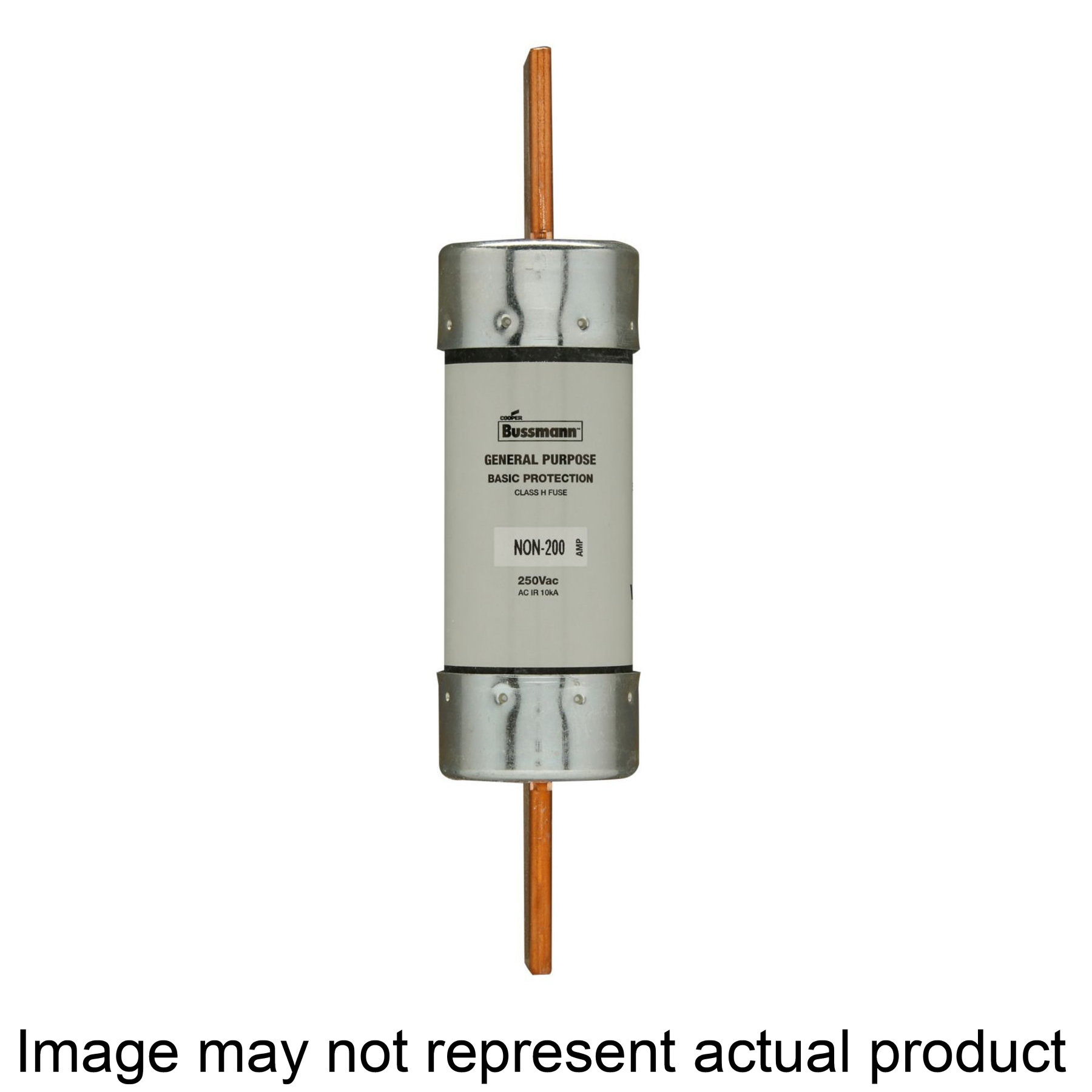 NON-200 Fuse, 200 A, 250 VAC, 125 VDC, 10 kA Interrupt, Melamine Body, Cartridge Fuse, 1 PK