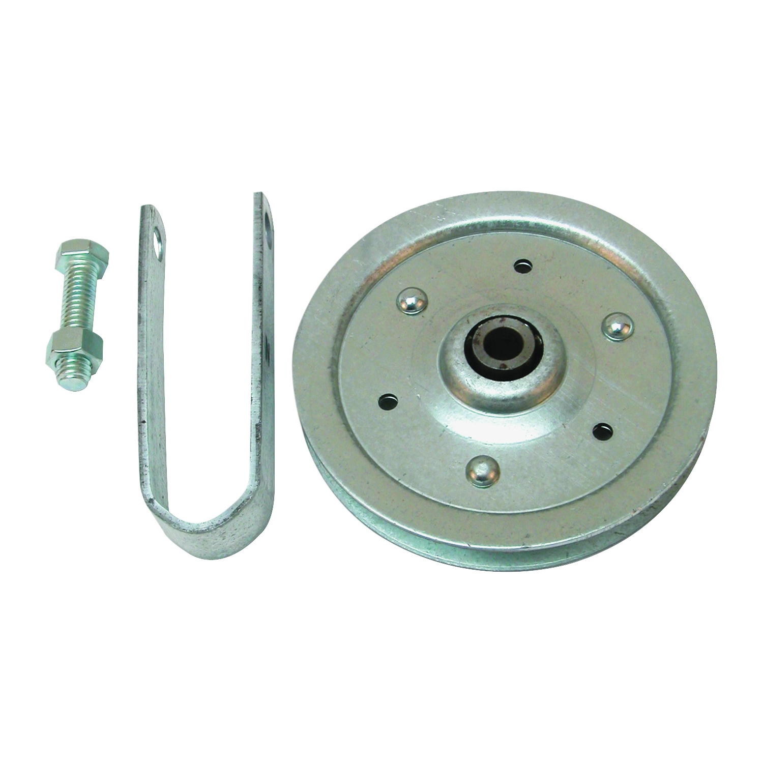 GD 52108 Pulley with Strap and Axle Bolt, 4 in Dia, 3/16 in Dia Bore, Steel