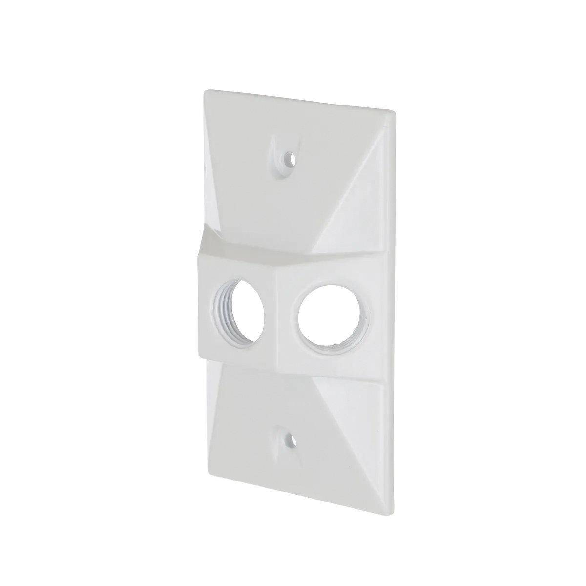 Hubbell 5189-1 Cluster Cover, 4-19/32 in L, 2-27/32 in W, Rectangular, Zinc (Metal), White, Powder-Coated
