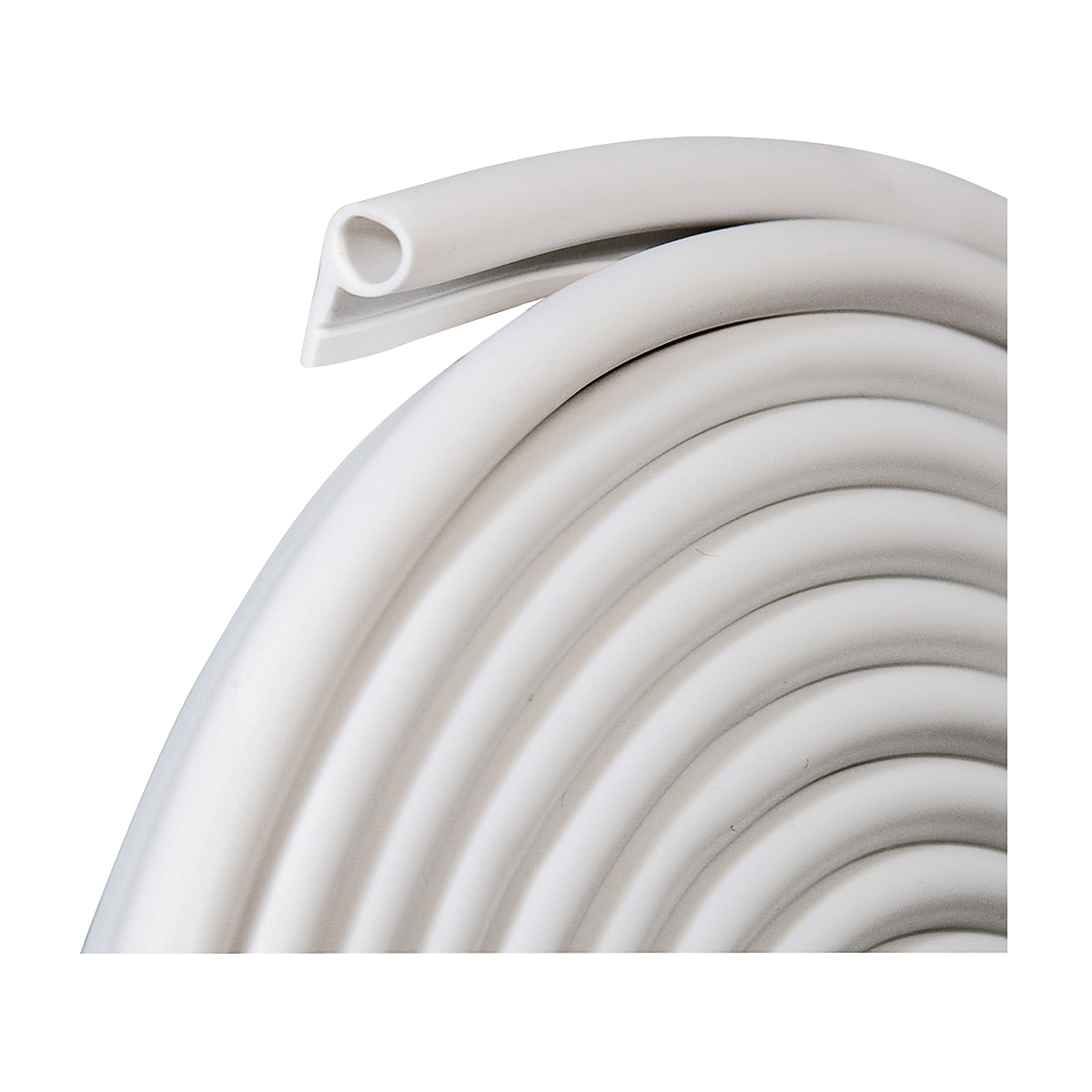 V18WH Gasket Weatherstrip, 1/2 in W, 1/4 in Thick, 17 ft L, Vinyl, White