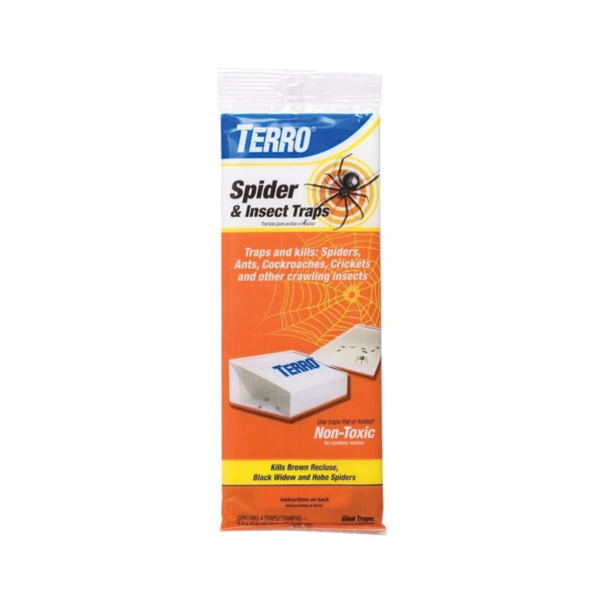 Terro T3206 Spider and Insect Trap, Solid, Mild, 10 in L Trap, 4 in W Trap, Clear - 3