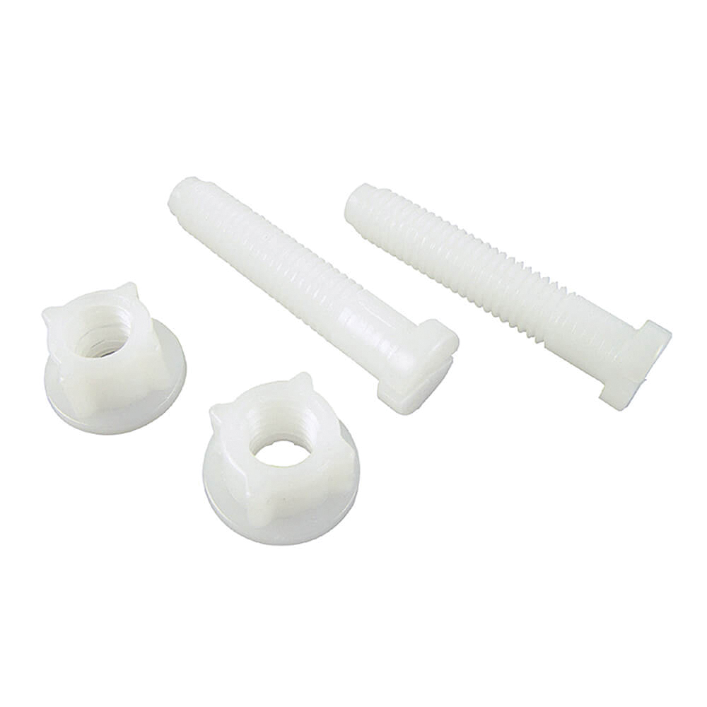 80822 Toilet Seat Hinge Bolt Set, Plastic, White