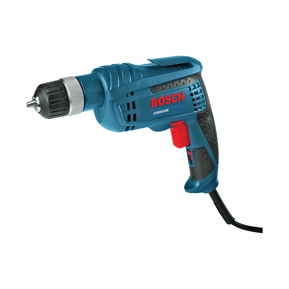Bosch 1006VSR Ratcheting Drill, 6.3 A, 3/8 in Chuck, Keyless Chuck, 8 ft L Cord, Includes: (1) 3/8 in Keyless Chuck