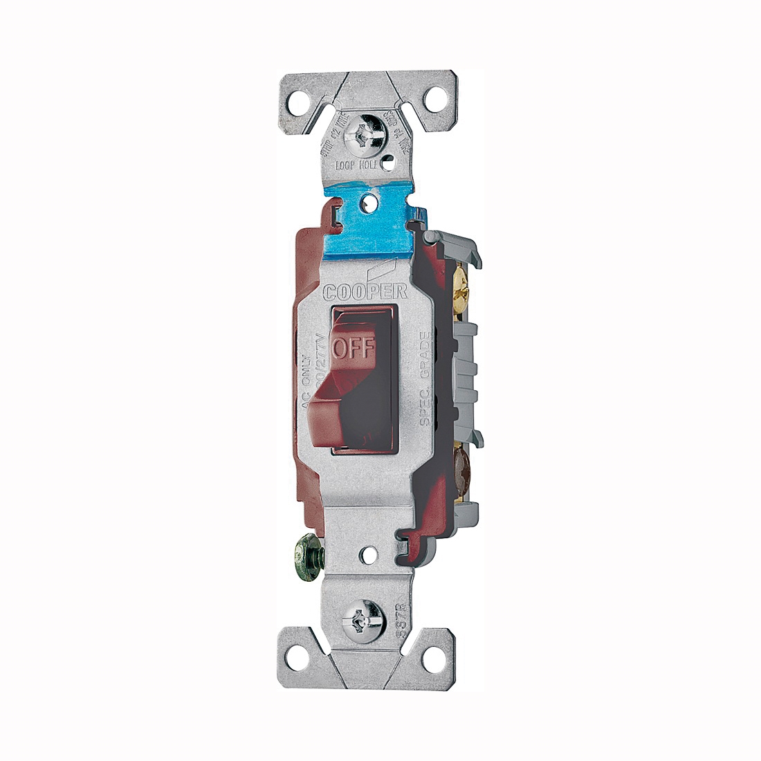 Wiring Devices CS315B Toggle Switch, 3-Pole, 15 A, 120/277 V, Screw Terminal, Brown