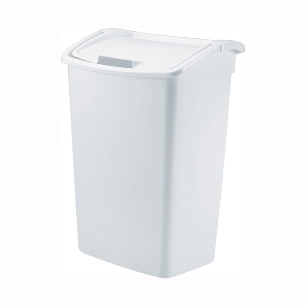 2803 FG280300WHT Waste Basket, 45 qt Capacity, Polyethylene, White, 22 in H
