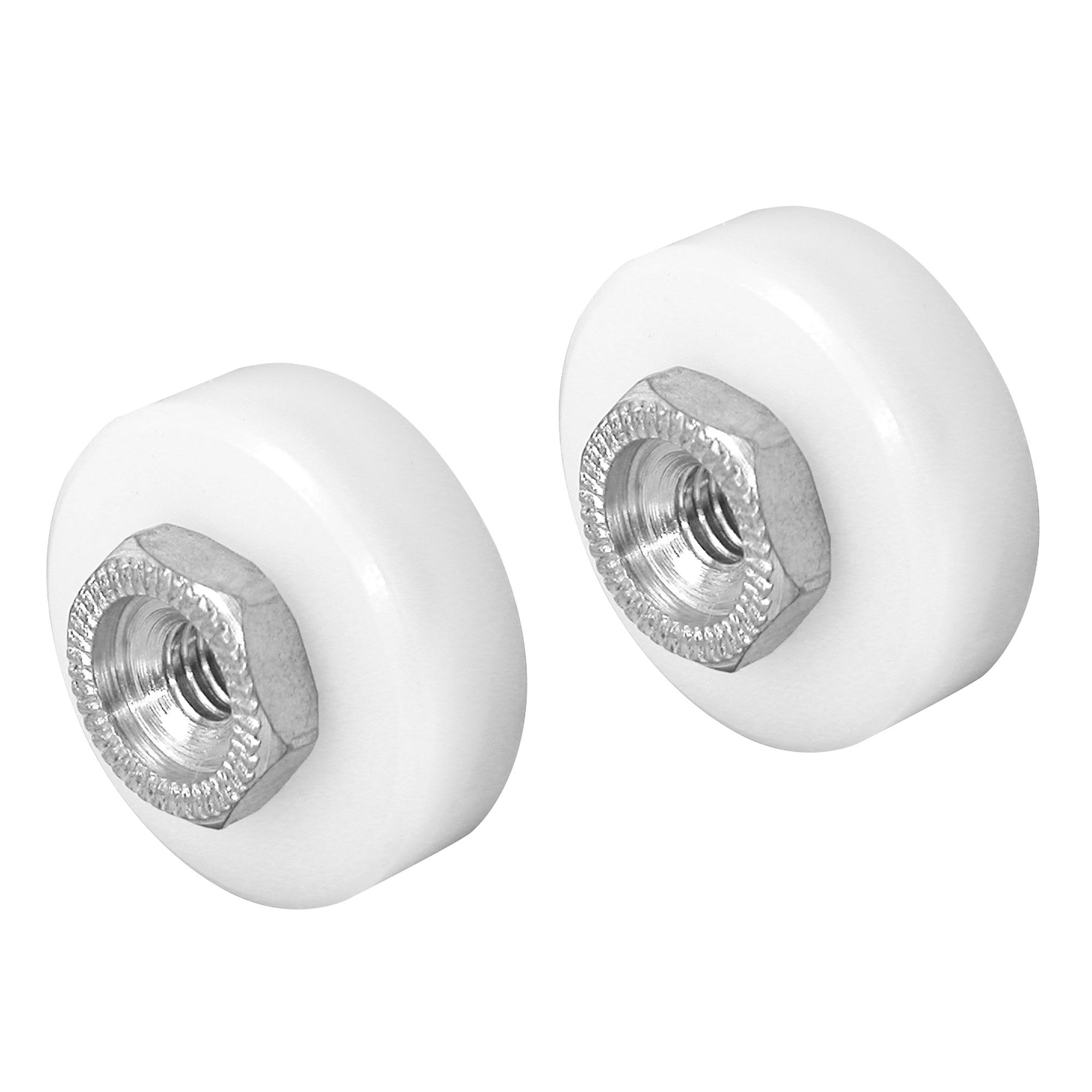 B 629 Door Roller, 1/4 in ID x 3/4 in OD Dia Roller, 1/4 in W Roller, Nylon, White, 2-Roller