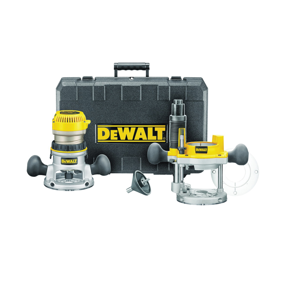 DeWALT DW618PK Fixed Base Router Combination Kit, 12 A, 8000 to 24,000 rpm Load Speed, 2-1/2 in Max Stroke - 1
