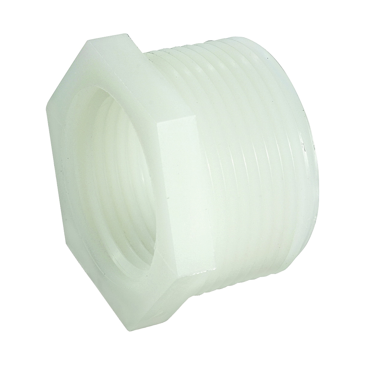 53610-0804 Reducing Pipe Bushing, 1/2 x 1/4 in, Male x Female Thread, Nylon, White, 150 psi Pressure