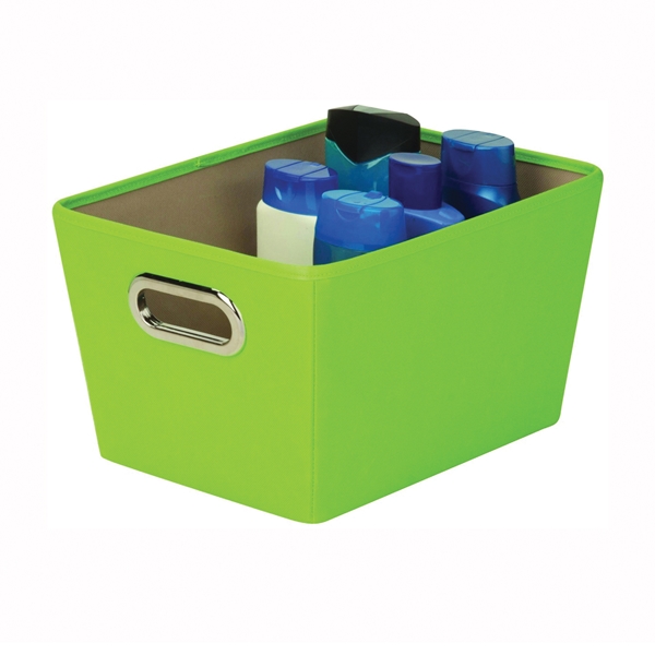 Honey-Can-Do SFT-03074 Storage Bin with Handle, Polyester, Light Green, 13 in L, 9.8 in W, 7.6 in H - 1