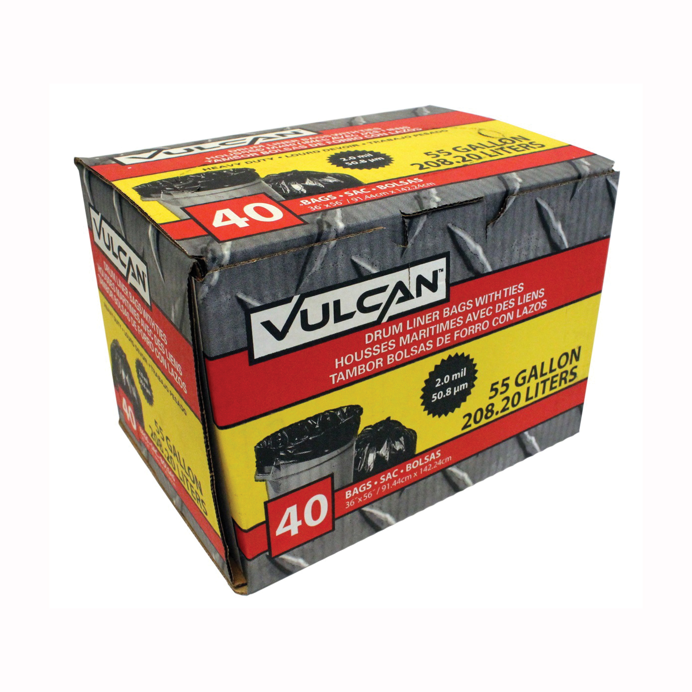 FG-03812-10A Drum Liner, 55 gal, Poly, Black