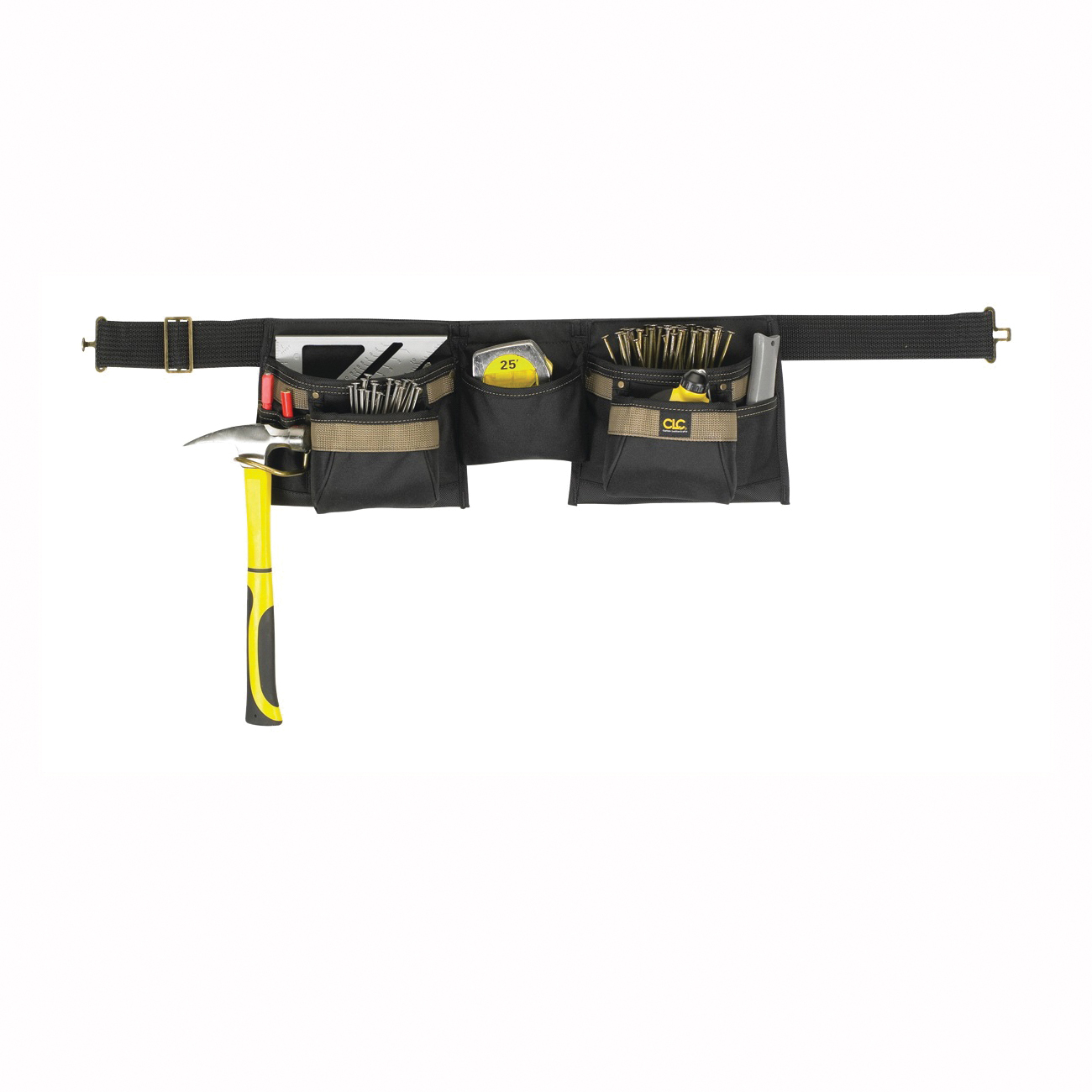 Tool Works Series 1370 Tool Apron, 29 to 46 in Waist, Polyester, Black, 8-Pocket