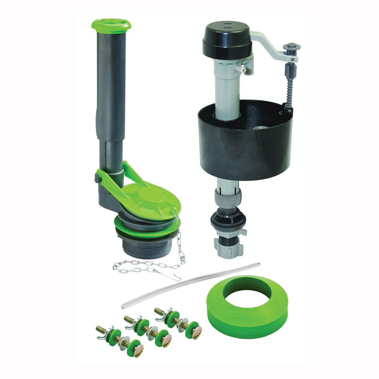 K830-16BX Adjustable Toilet Tank Repair Kit, Plastic, Gray/Green