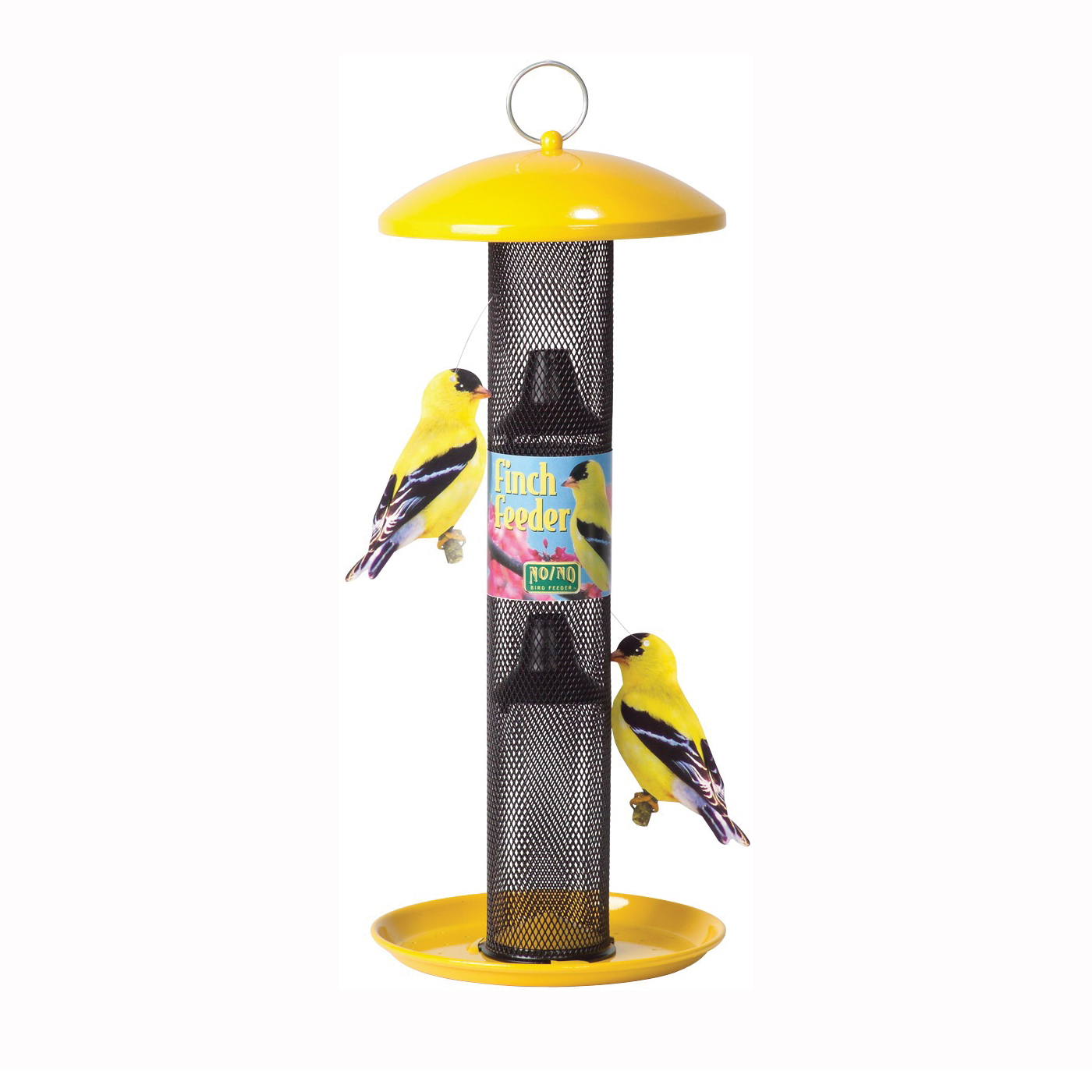 NO/NO YSSF00346 Wild Bird Feeder, 18-13/16 in H, 1-1/2 lb, Metal, Yellow, Powder-Coated, Hanging