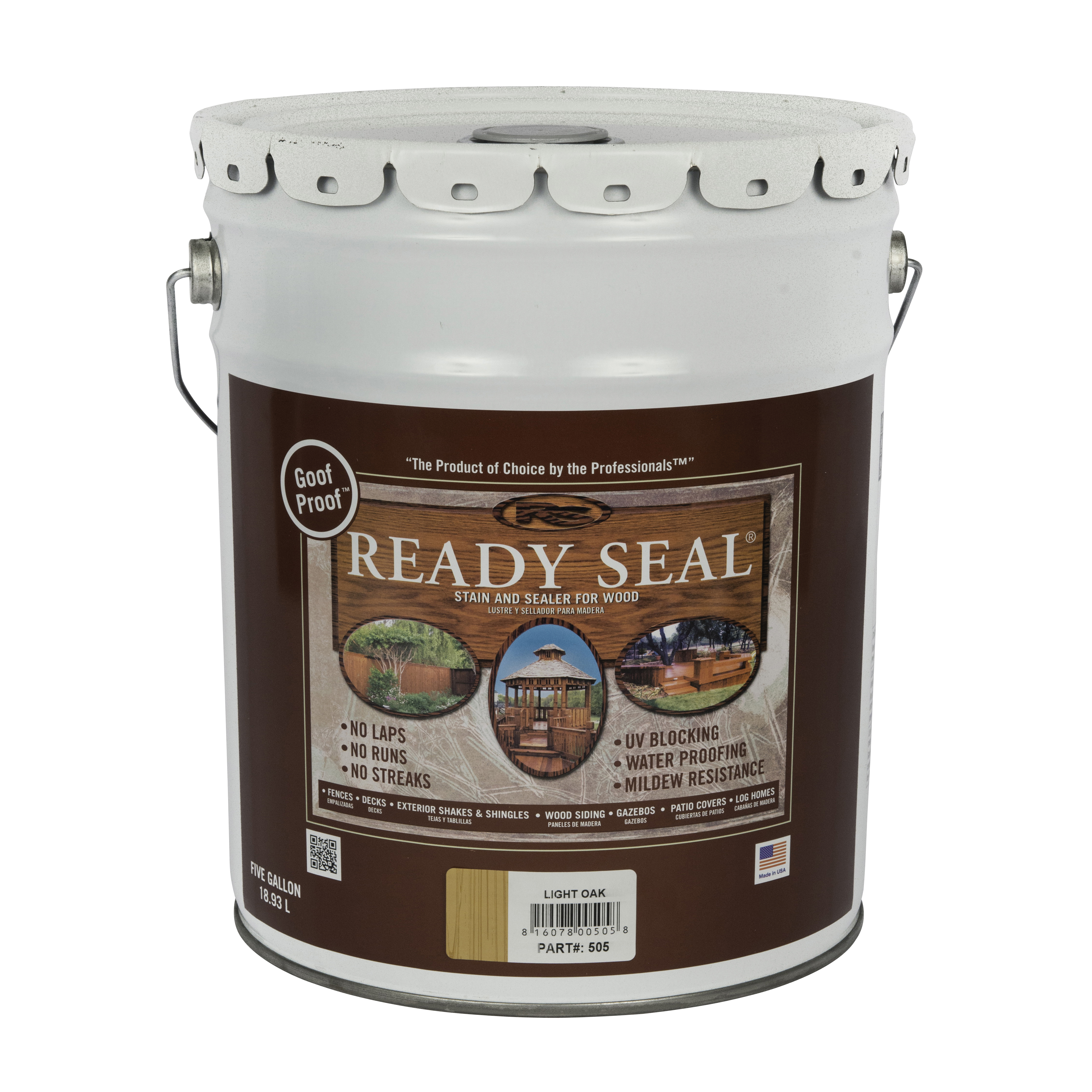 505 Stain and Sealer, Light Oak, Liquid, 5 gal, Pail