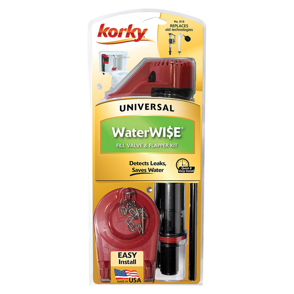 818Z Fill Valve and Flapper Kit, Rubber Body, Black/Red, Anti-Siphon: Yes