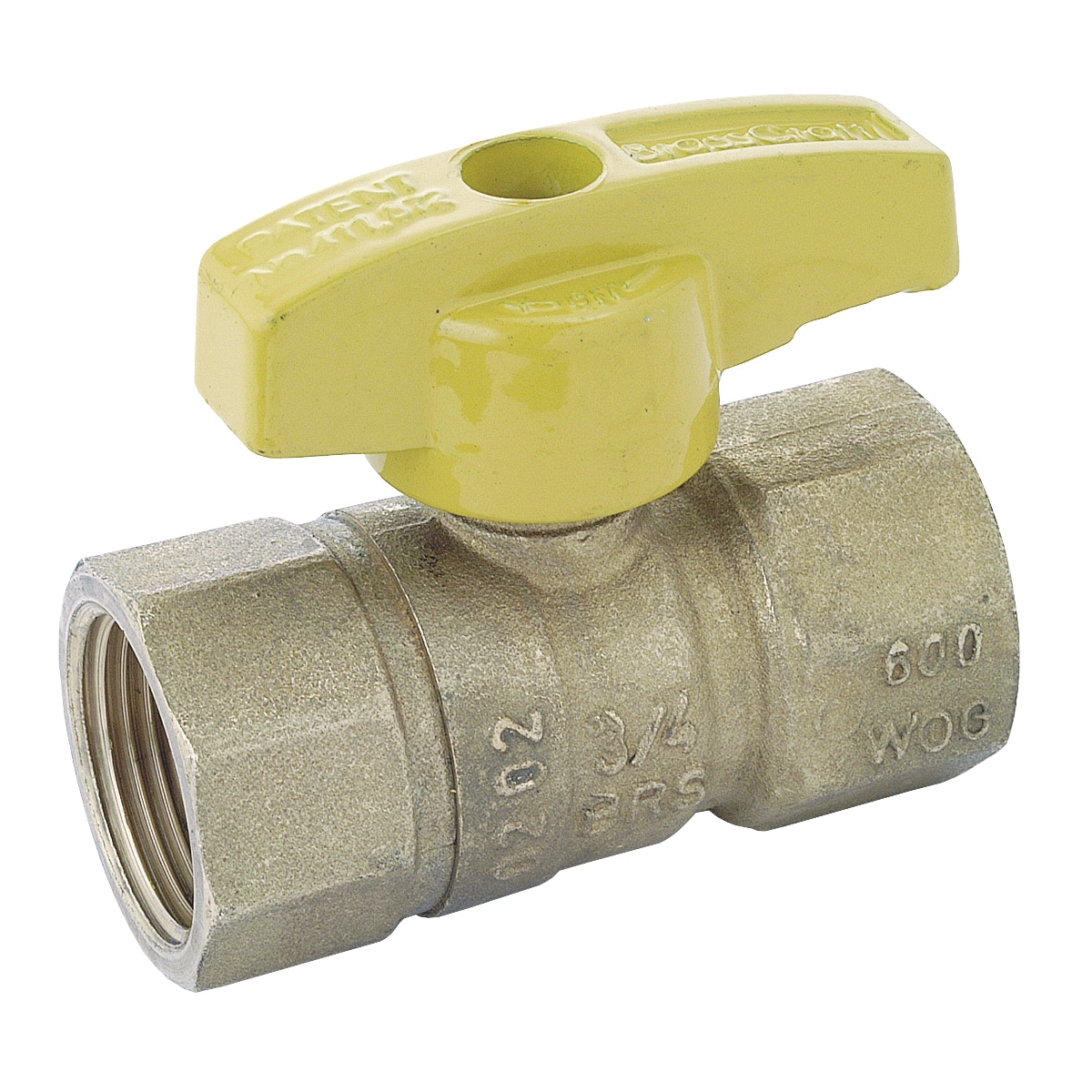 PSBV503-12 Gas Ball Valve, 3/4 in Connection, Flare, 5 psi Pressure, Brass Body