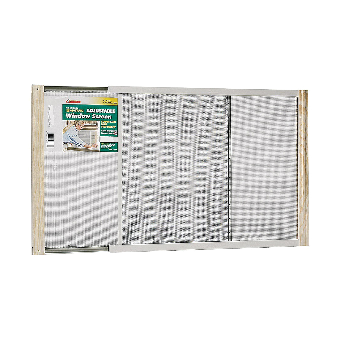 W.B. Marvin AWS1533 Window Screen, 15 in L, 19 to 33 in W, Aluminum, Steel/Tan