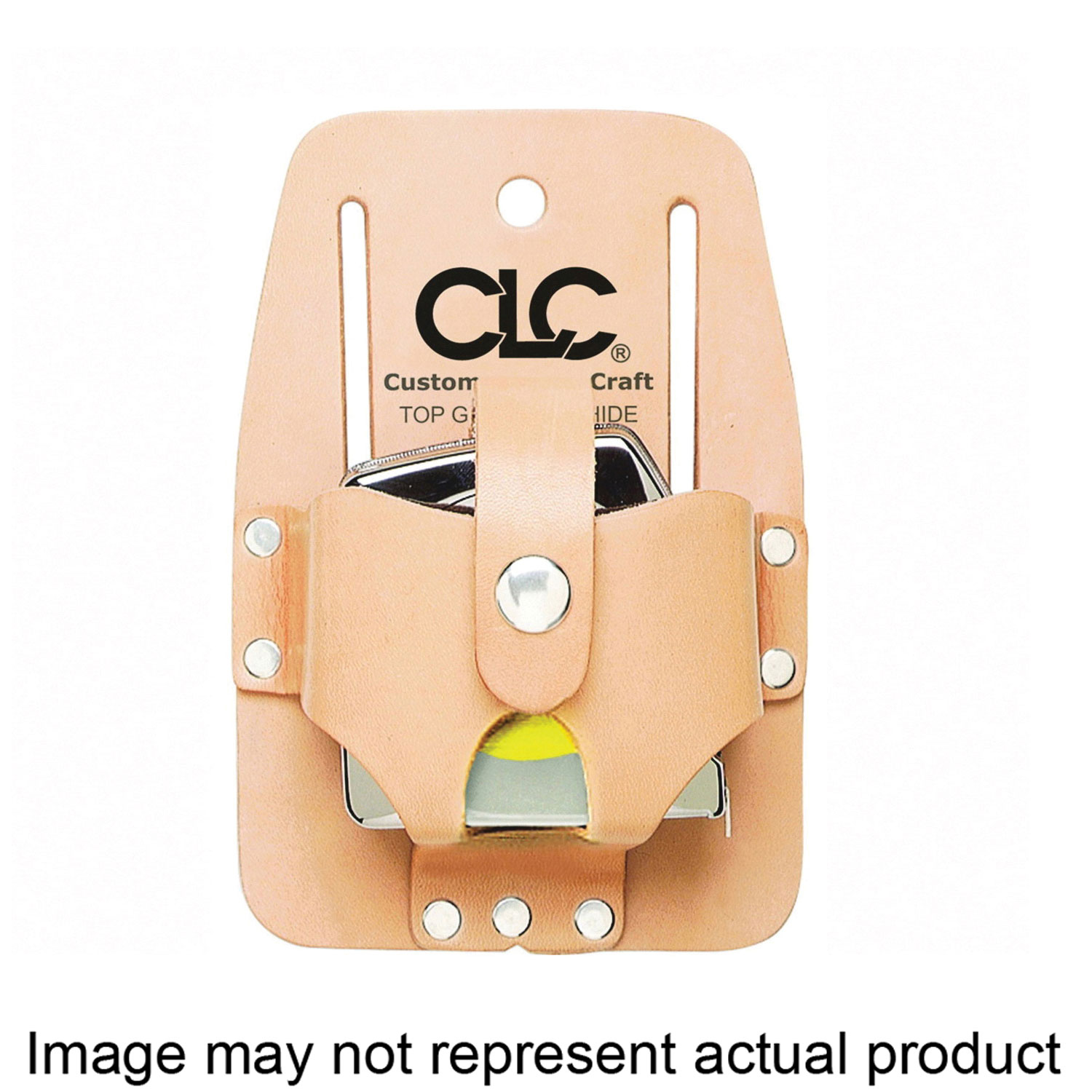 Tool Works Series 464 Tape Holder, 1-Pocket, Leather, Tan, 3-1/2 in W, 2-3/4 in H, 1-1/2 in D