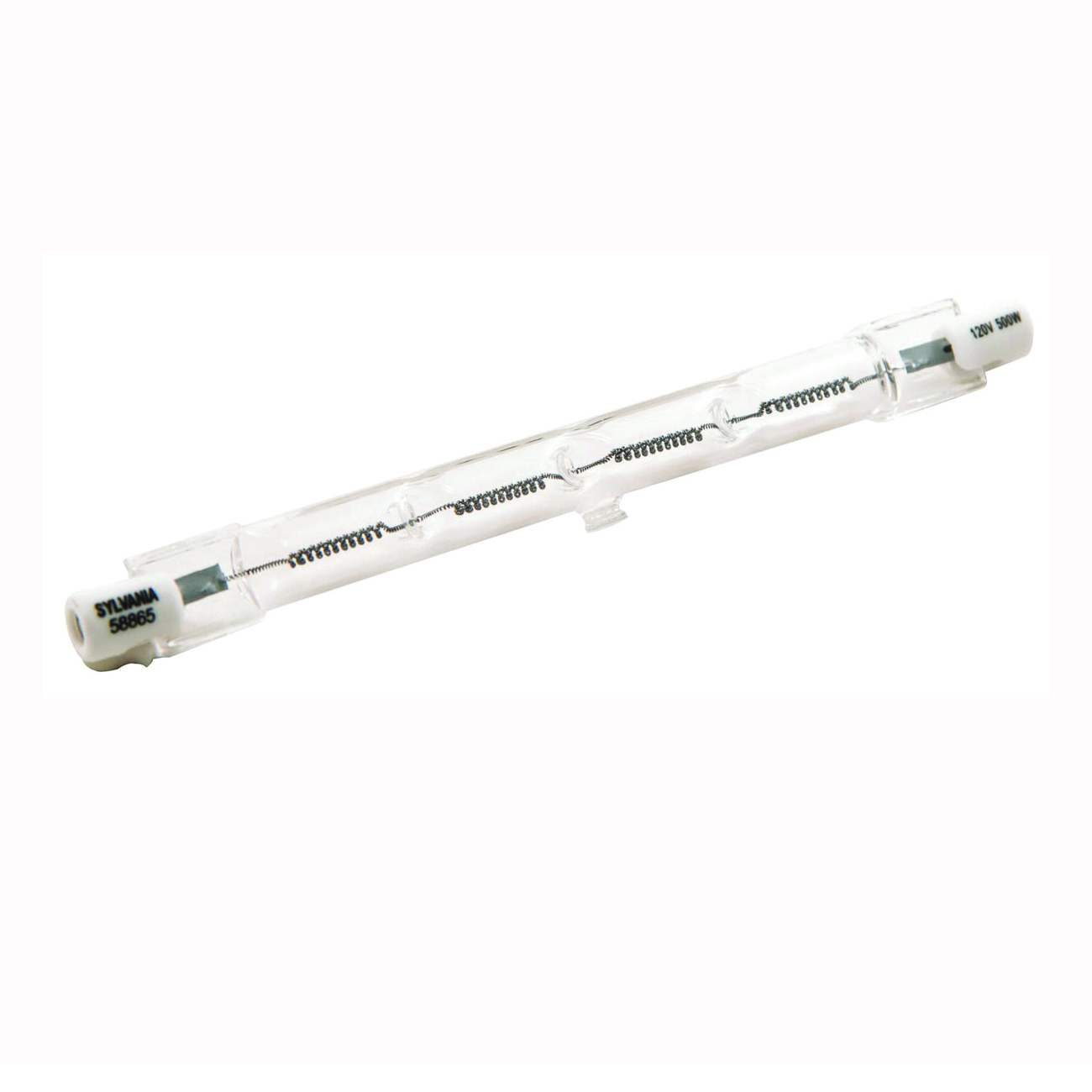 LEDVANCE Series 58865 Double-Ended Quartz Specialty Halogen Bulb, 500 W, Recessed Single Contact Lamp Base