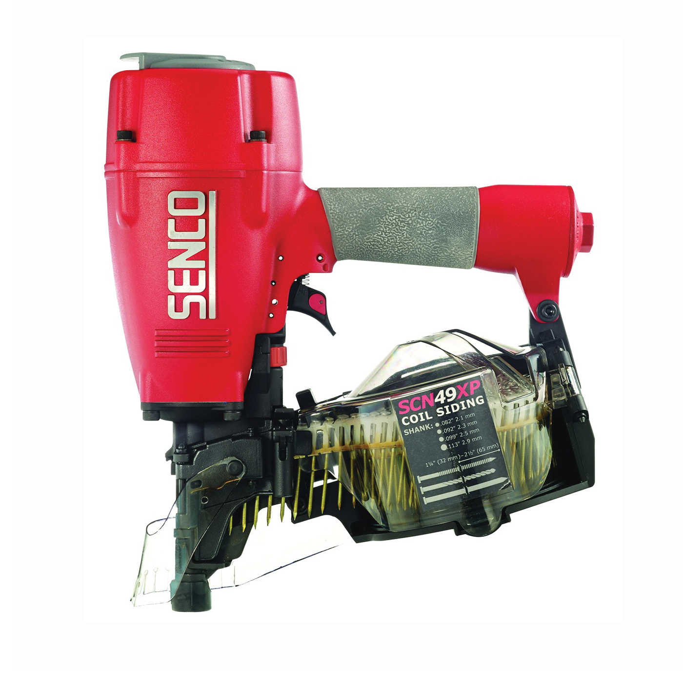 5J0001N Coil Nailer, 250 to 375 Magazine, 15 deg Collation, Plastic Strip Collation, 3.9 scfm Air