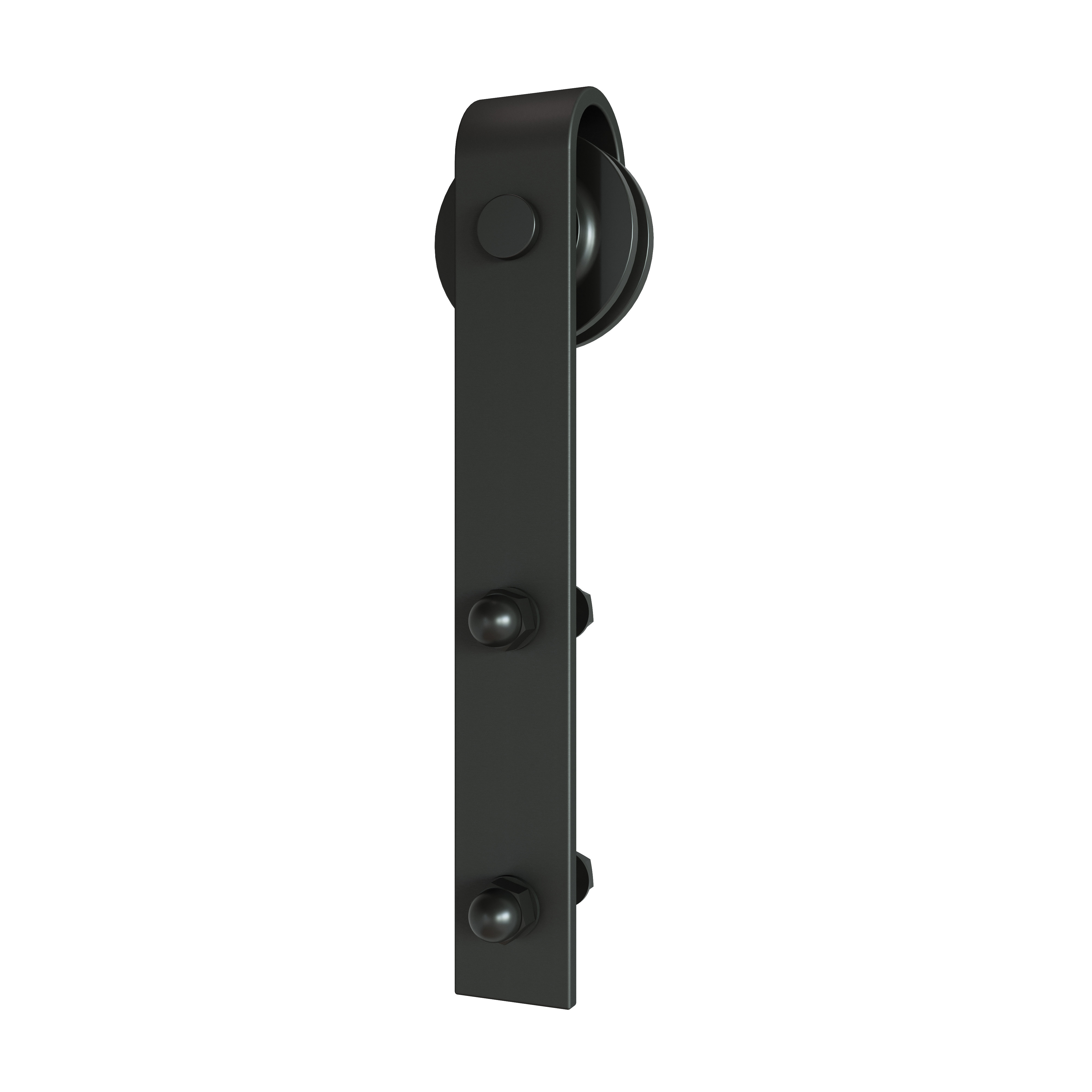 BD102K-07800-MB Bent Strap Barn Door Hardware Kit, 78-3/4 in L Track, Steel, Matte Black, Wall Mounting