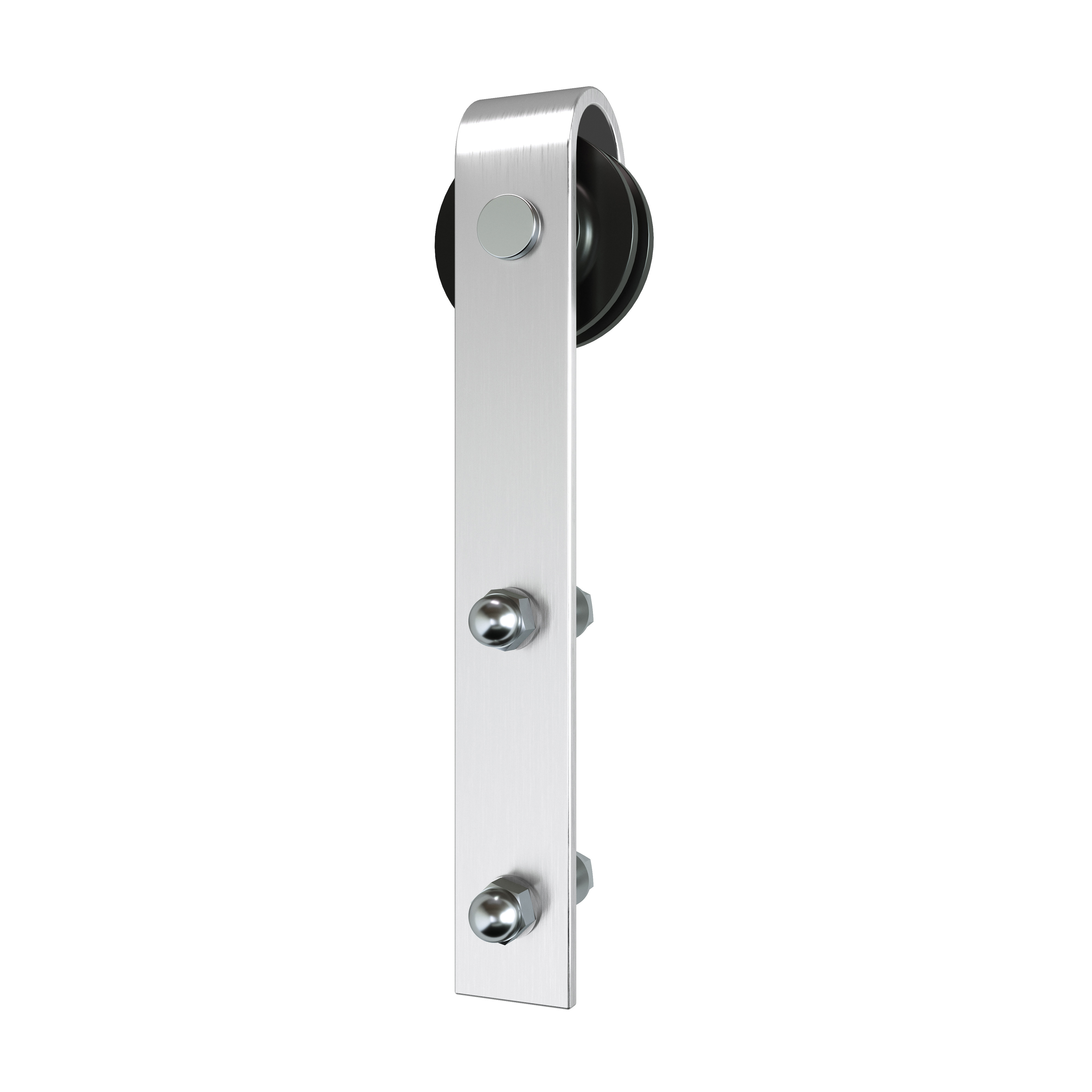 BD102K-07800-SS Bent Strap Barn Door Hardware Kit, 78-3/4 in L Track, Steel, Stainless Steel, Wall Mounting