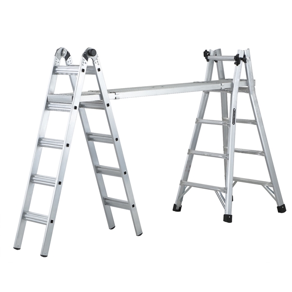 Louisville L-2098-22 Multi-Purpose Ladder, 11 to 19 ft Max Reach H, 20-Step, Type IA Duty Rating, Aluminum - 2